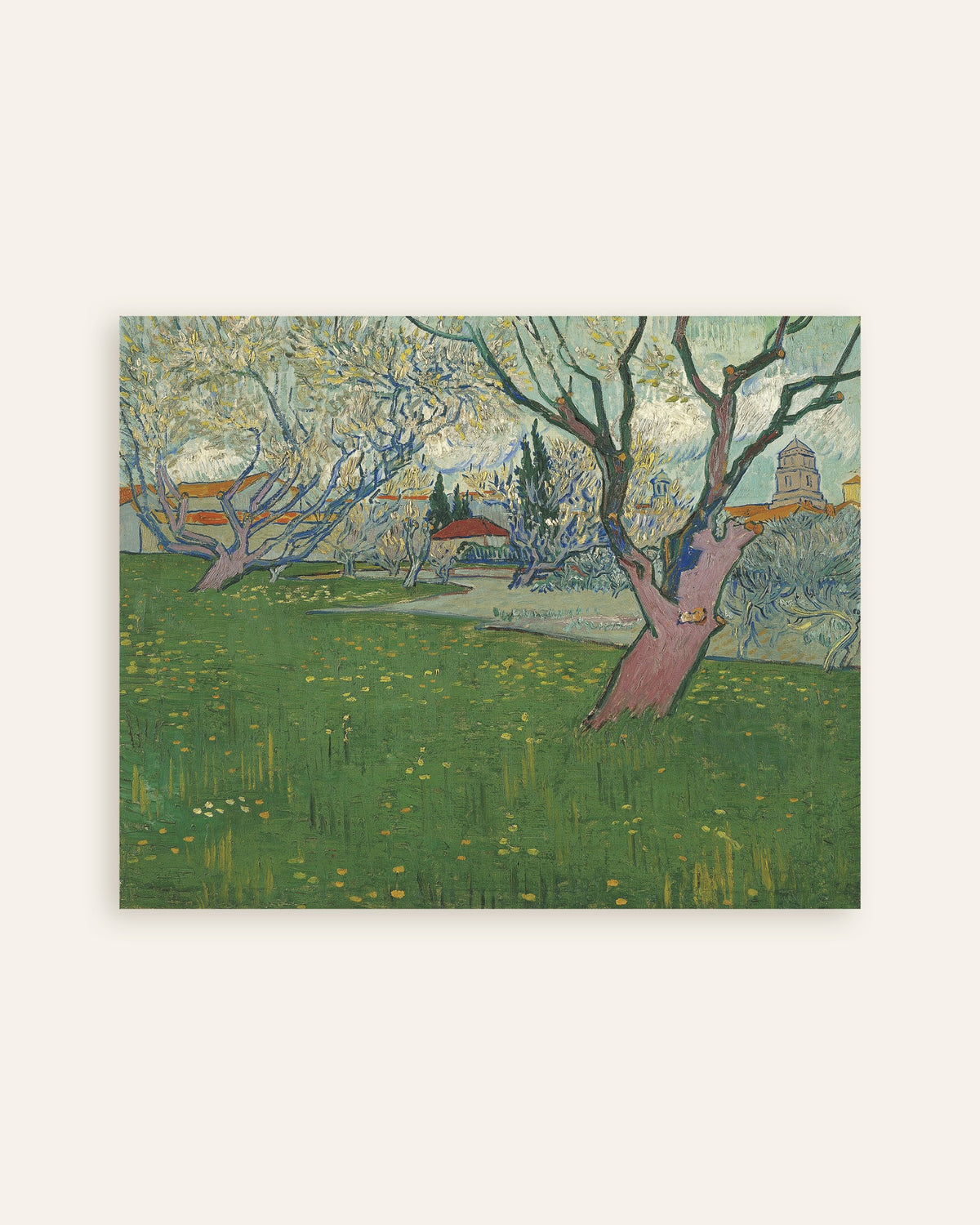 Póster de Huerto en flor con vistas a Arlés (1889), de Vincent van Gogh, en miniatura