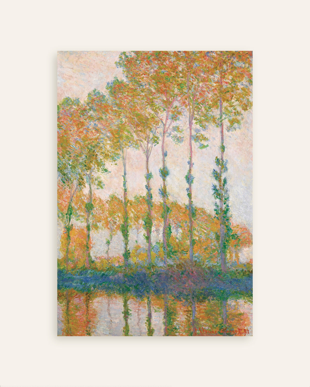 Póster Álamos a orillas del Epte, otoño (1891), de Claude Monet, miniatura