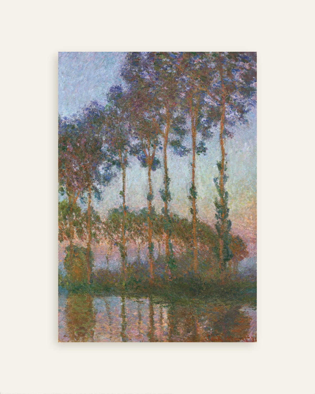 Póster Álamos a orillas del Epte, crepúsculo (1891), de Claude Monet, miniatura