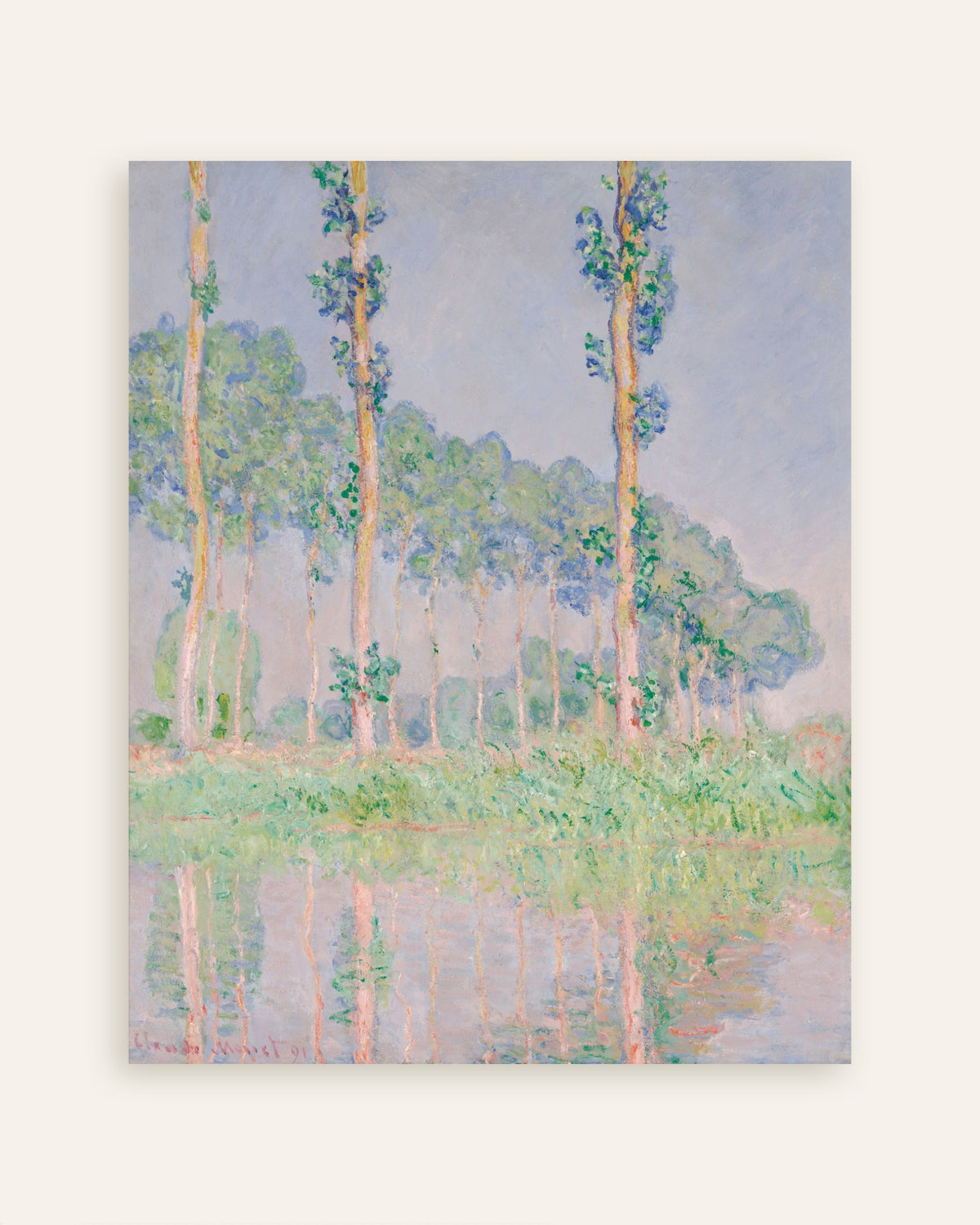 Póster Álamos, efecto rosa (1891), de Claude Monet, miniatura