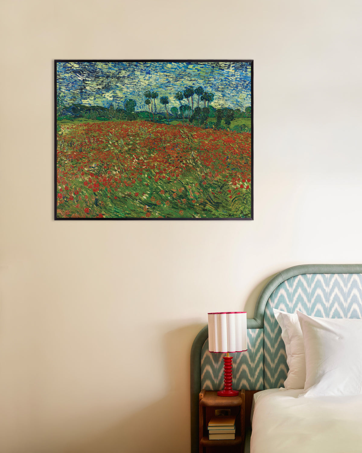 Póster de Campo de amapolas (1890), de Vincent van Gogh, con marco metálico
