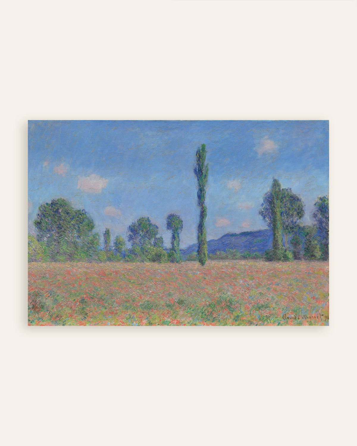 Póster Campo de amapolas, Giverny (1890), de Claude Monet, miniatura