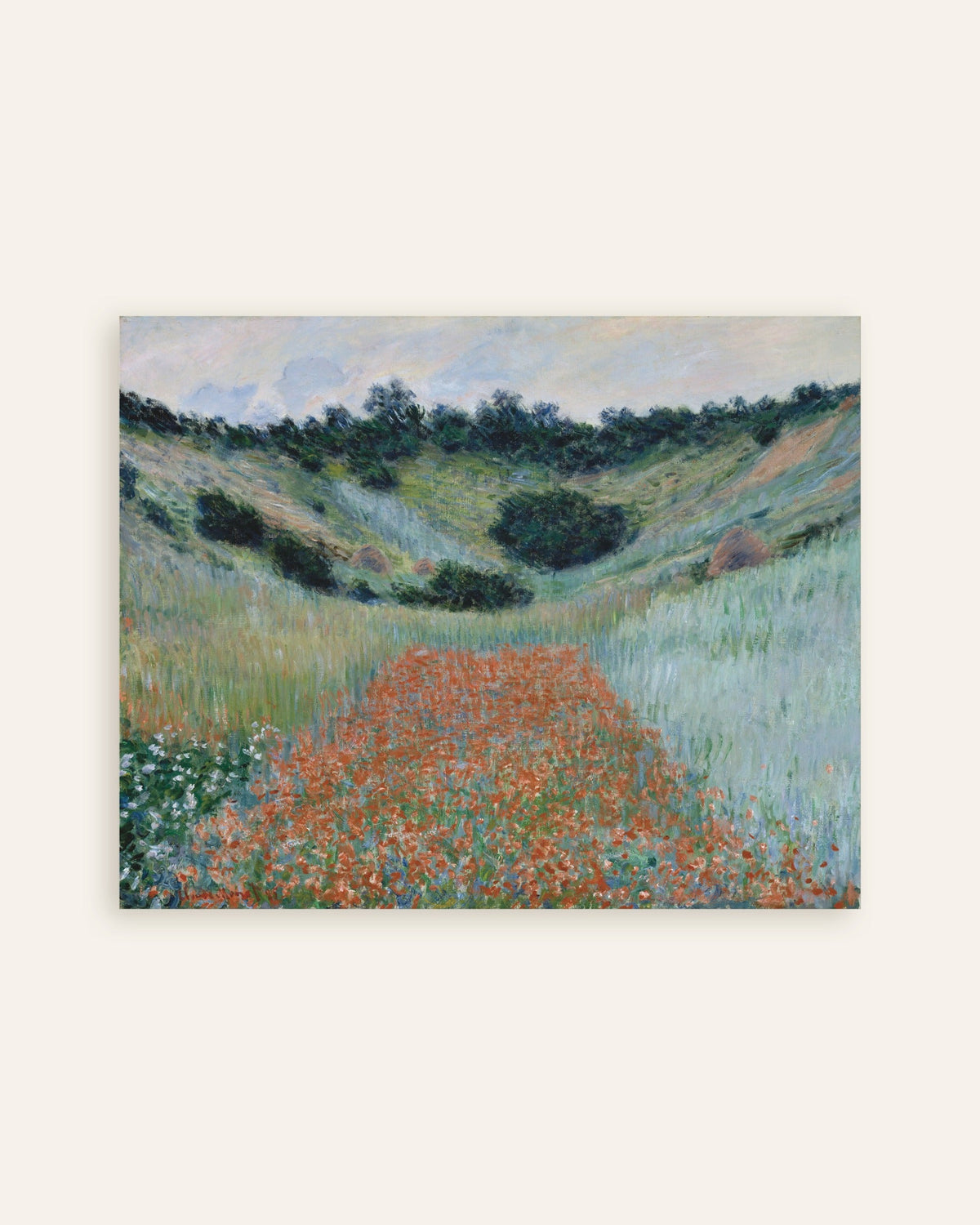 Póster Campo de amapolas en una hondonada cerca de Giverny (1885), de Claude Monet, miniatura