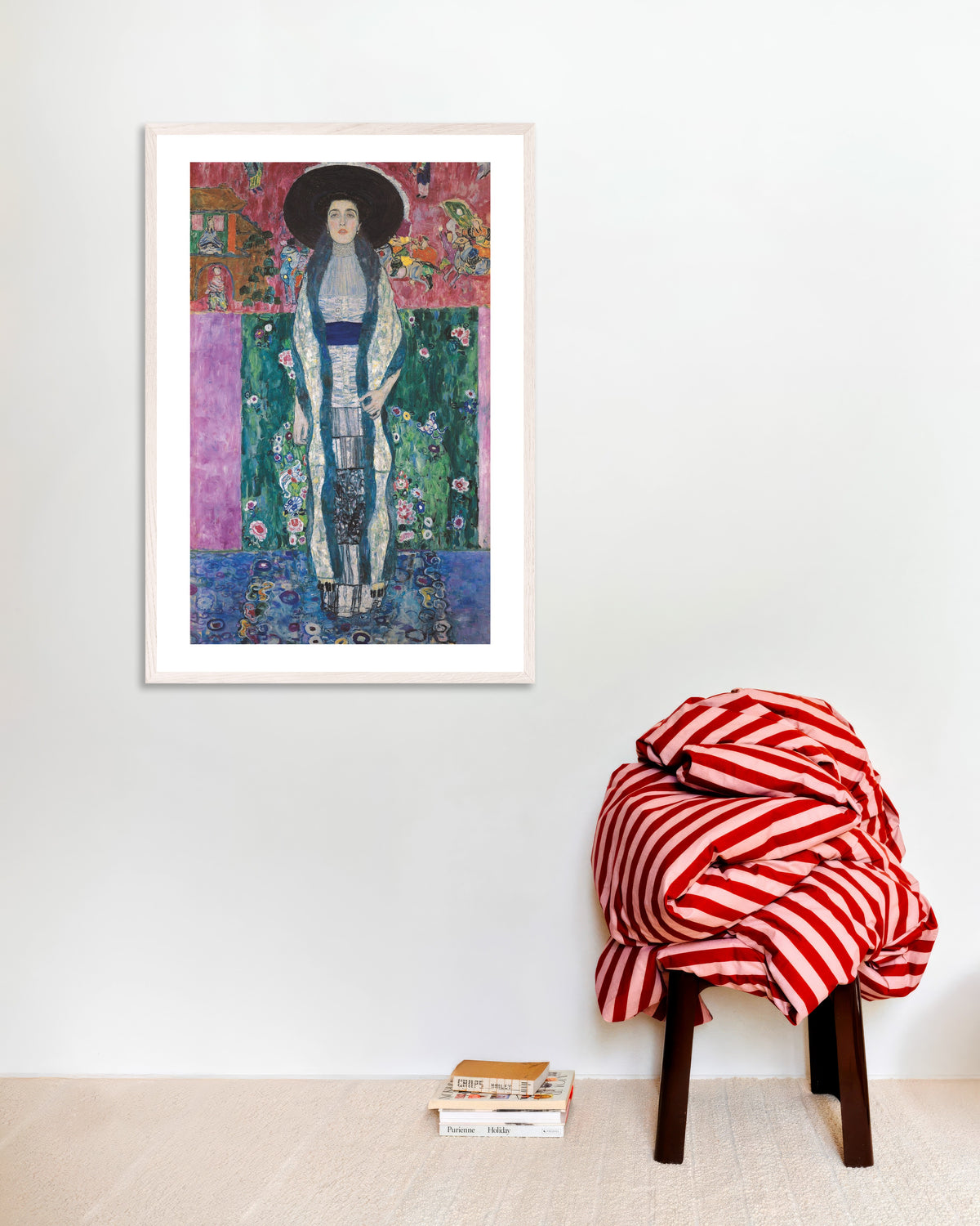 Póster Retrato de Adele Bloch-Bauer II (1912), de Gustav Klimt, con marco de madera blanca