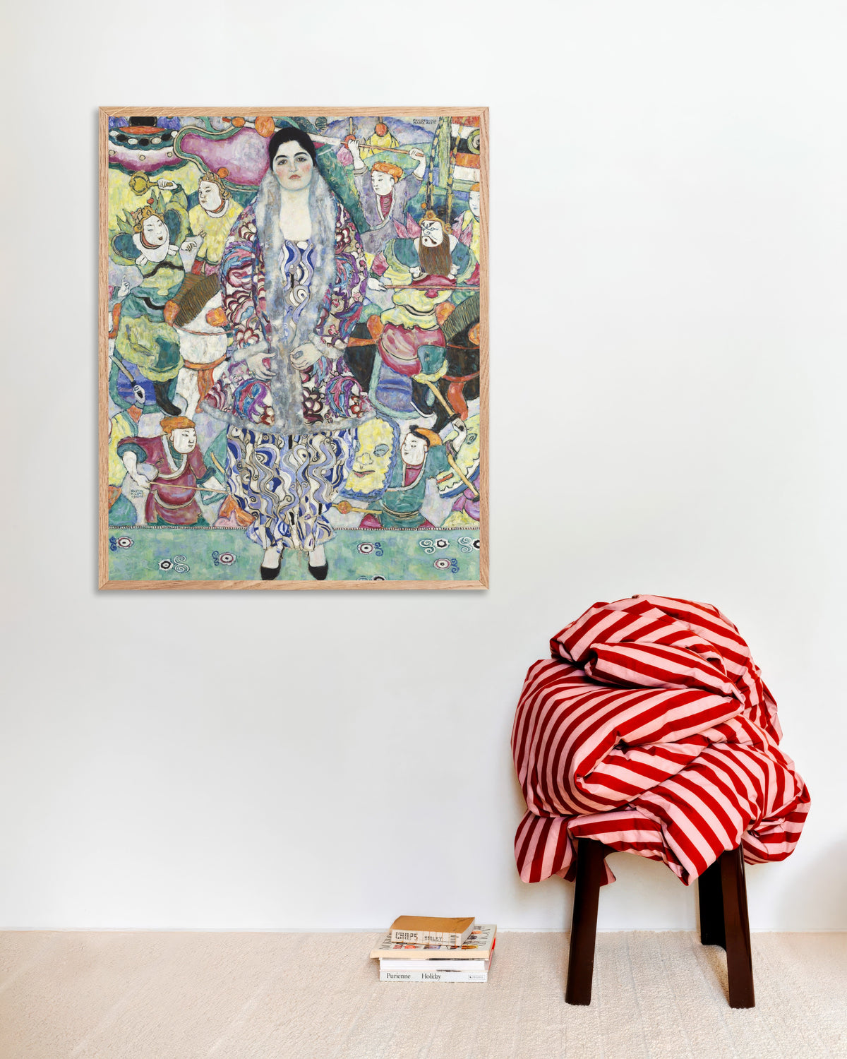 Póster de Retrato de Friederike Maria Beer (1916), de Gustav Klimt, con marco de madera natural