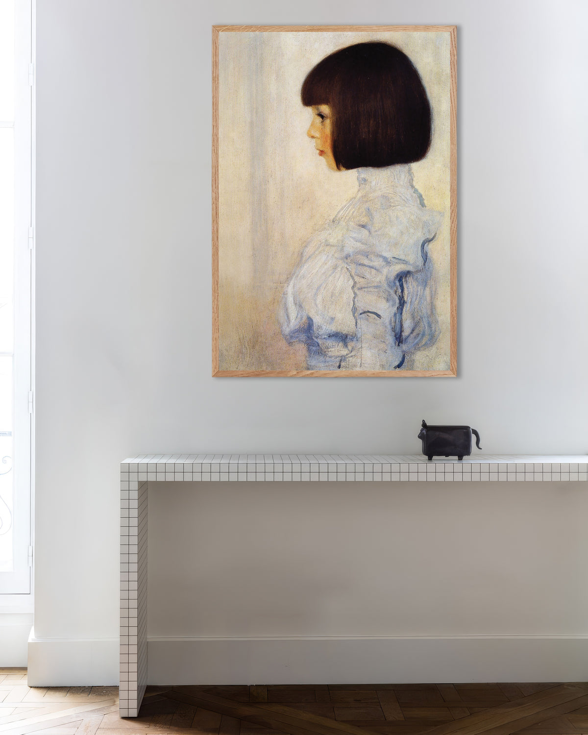 Póster Retrato de Helene Klimt (1898), de Gustav Klimt, con marco de madera natural