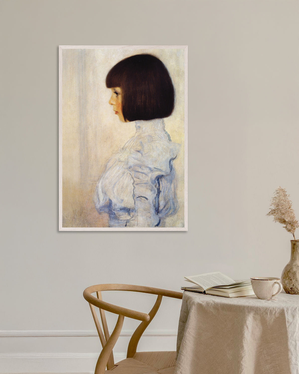 Póster Retrato de Helene Klimt (1898), de Gustav Klimt, con marco de madera blanca