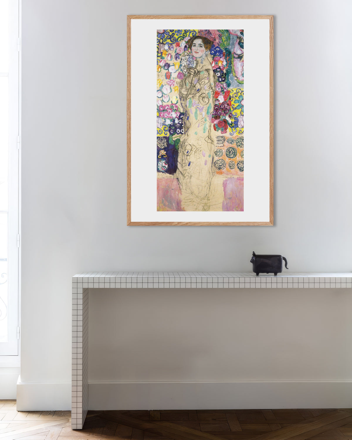 Póster Retrato de Maria Munk (1917–1918), de Gustav Klimt, con marco de madera natural