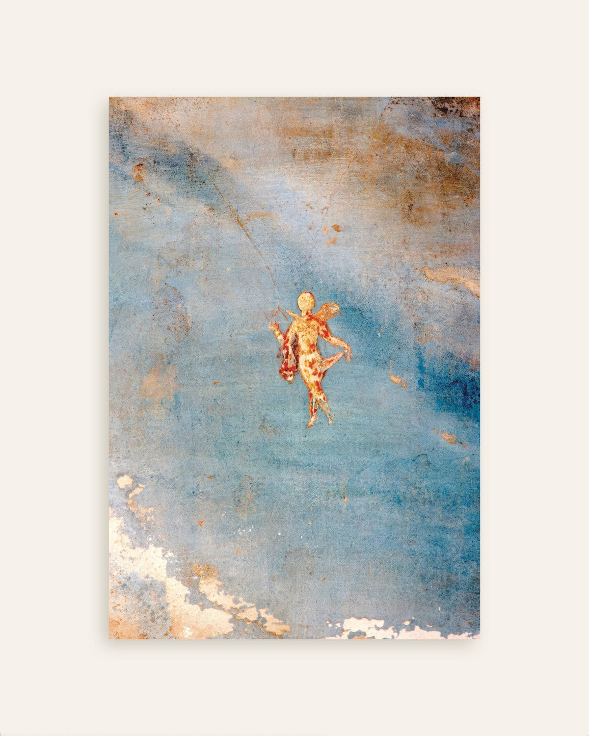 Póster del fresco de Psique sobre fondo azul, Casa de Venus en Pompeya