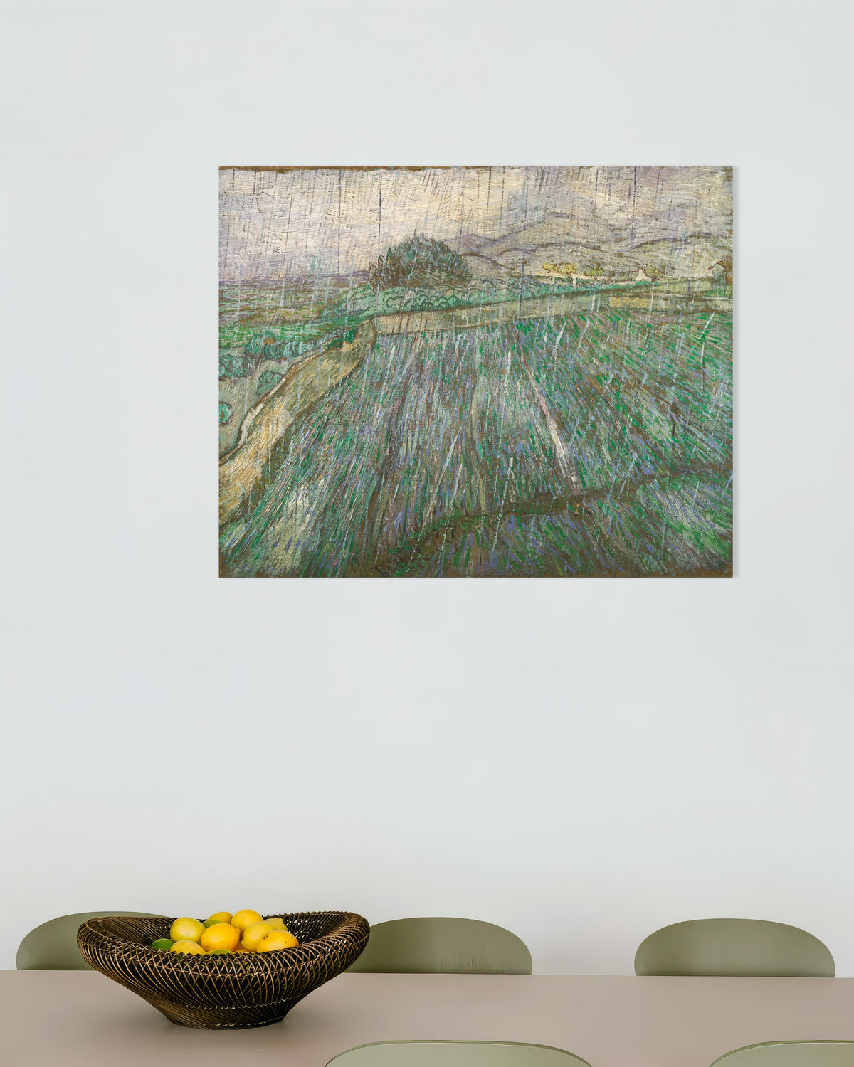 Póster de Lluvia (1889), de Vincent van Gogh