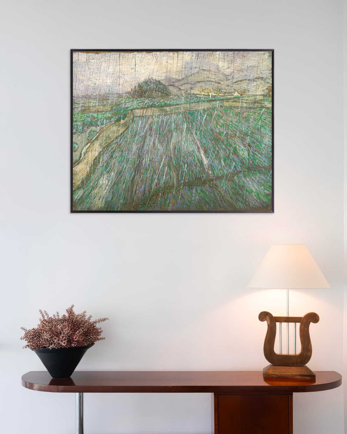 Póster de Lluvia (1889), de Vincent van Gogh, con marco metálico