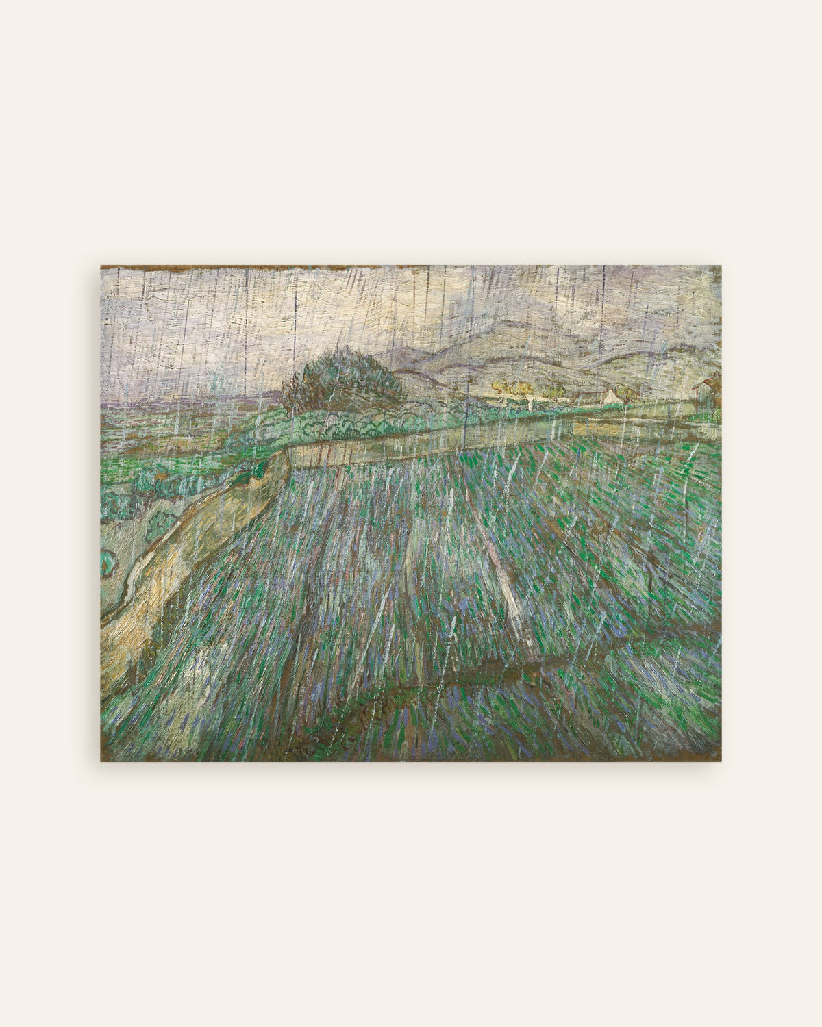 Póster de Lluvia (1889), de Vincent van Gogh, miniatura