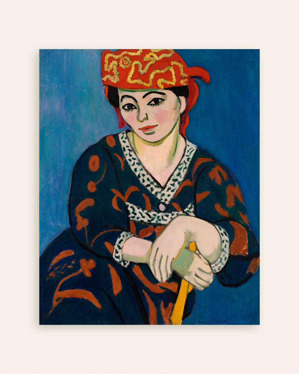 Póster de Tocado rojo de madrás (1907), de Henri Matisse, miniatura