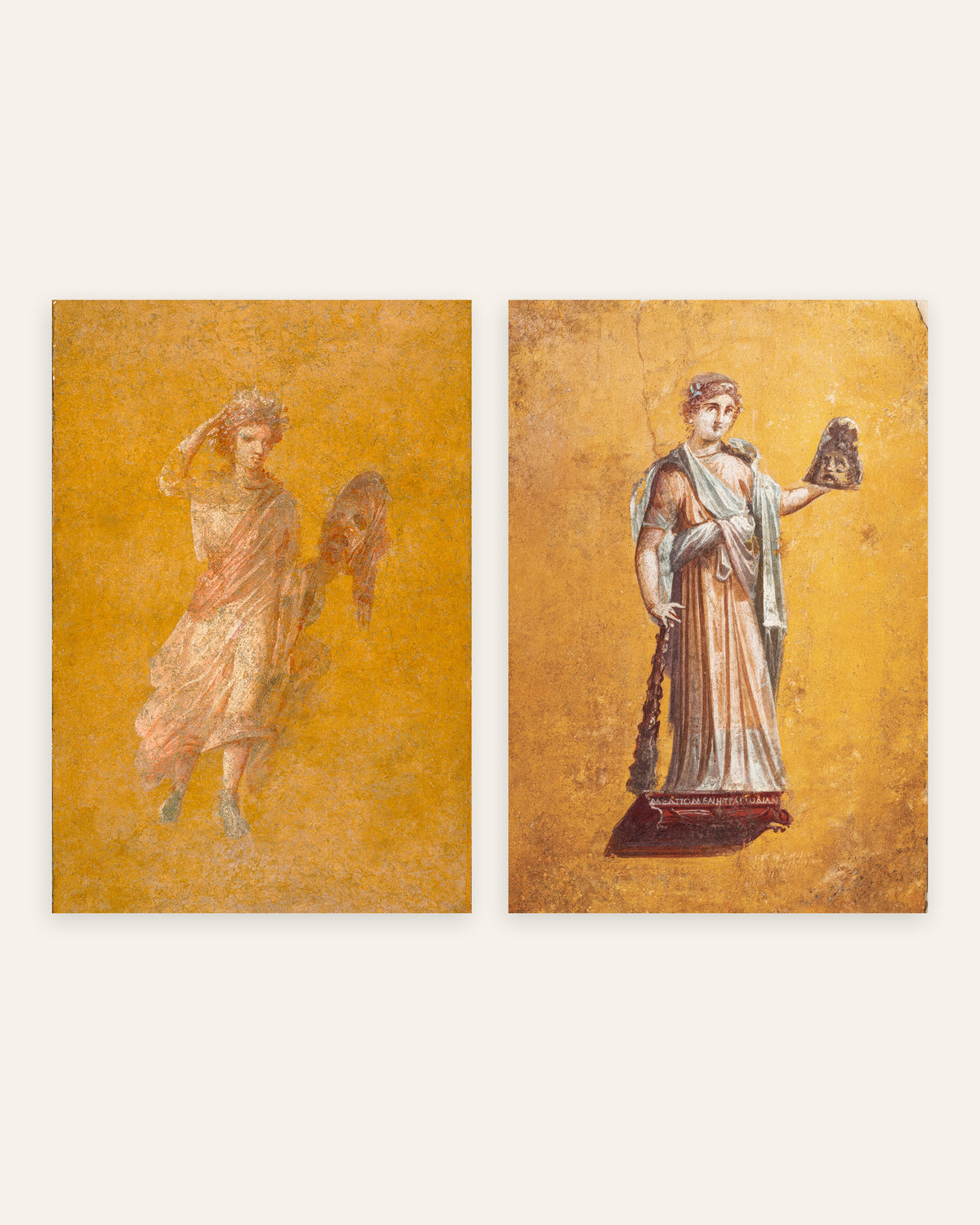 Pósters de frescos romanos, conjunto de 2: Melpómene, musa de la tragedia, sin marco