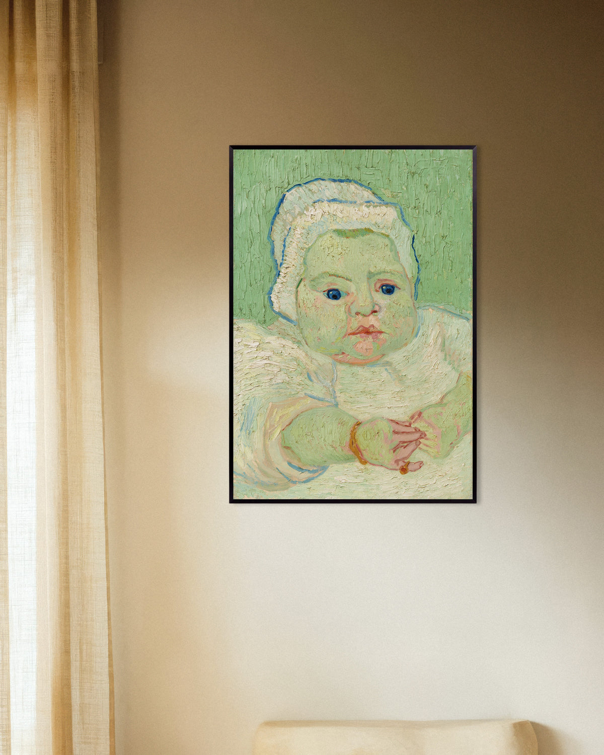 Póster El bebé de Roulin (1888), de Vincent van Gogh, con marco metálico
