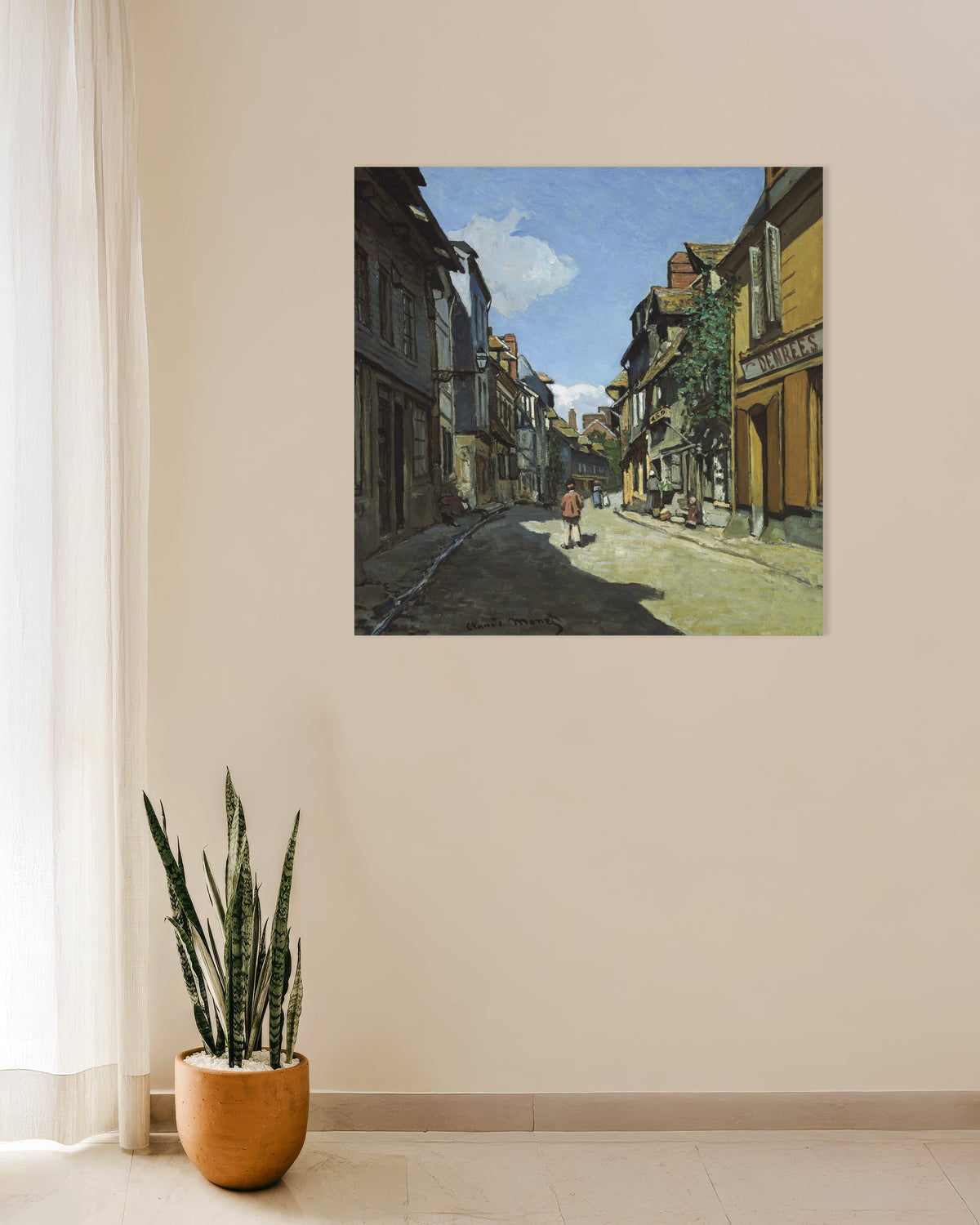 Póster La calle de la Bavole en Honfleur (1864), de Claude Monet