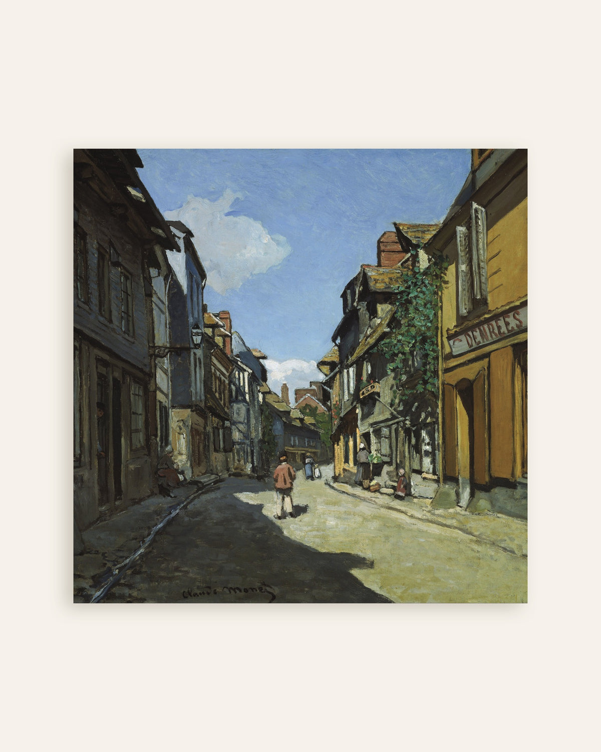 Póster La calle de la Bavole en Honfleur (1864), de Claude Monet, miniatura
