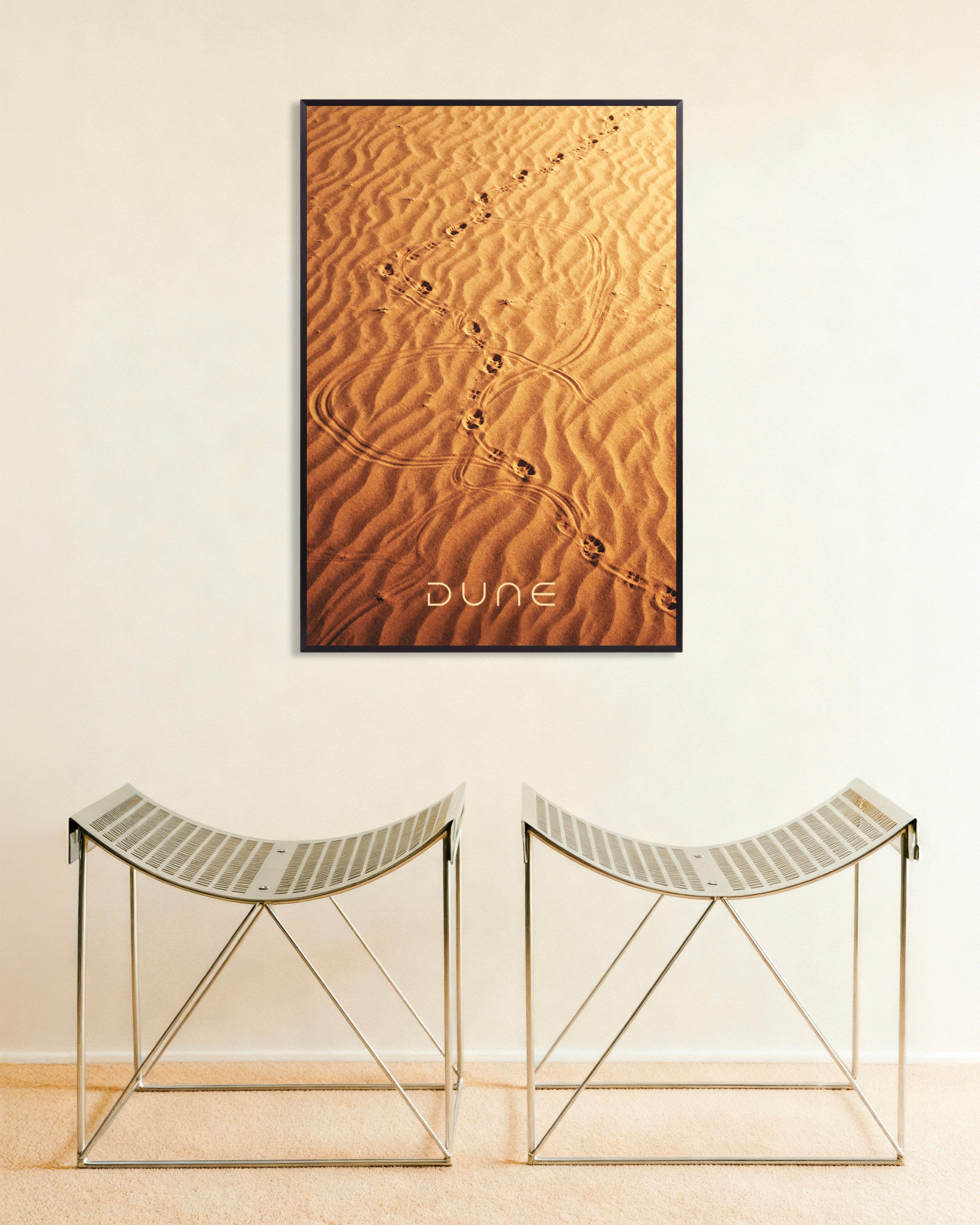 Poster of Sandwalk, Desert footsteps poster, with metal frame