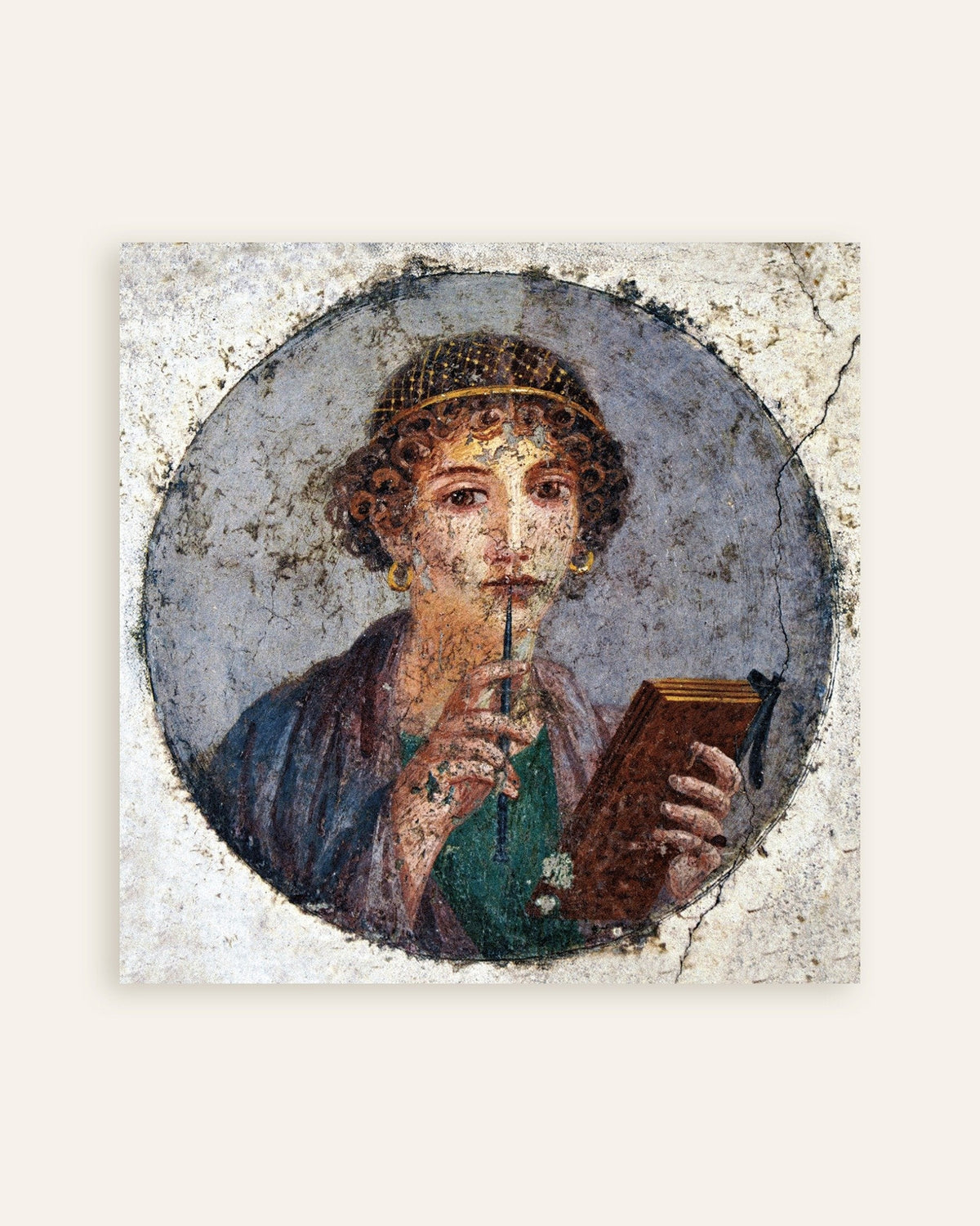 Póster del fresco de Safo de Pompeya