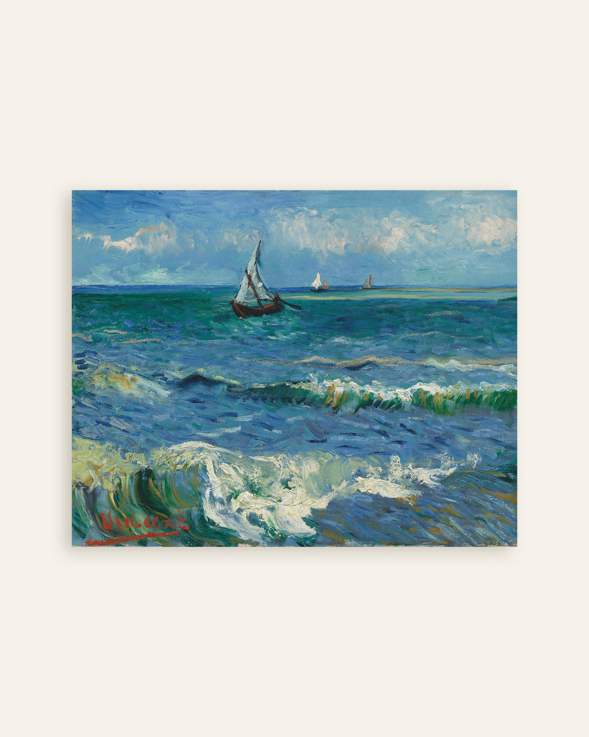 Póster de Paisaje marino cerca de Les Saintes-Maries-de-la-Mer (1888), de Vincent van Gogh, miniatura