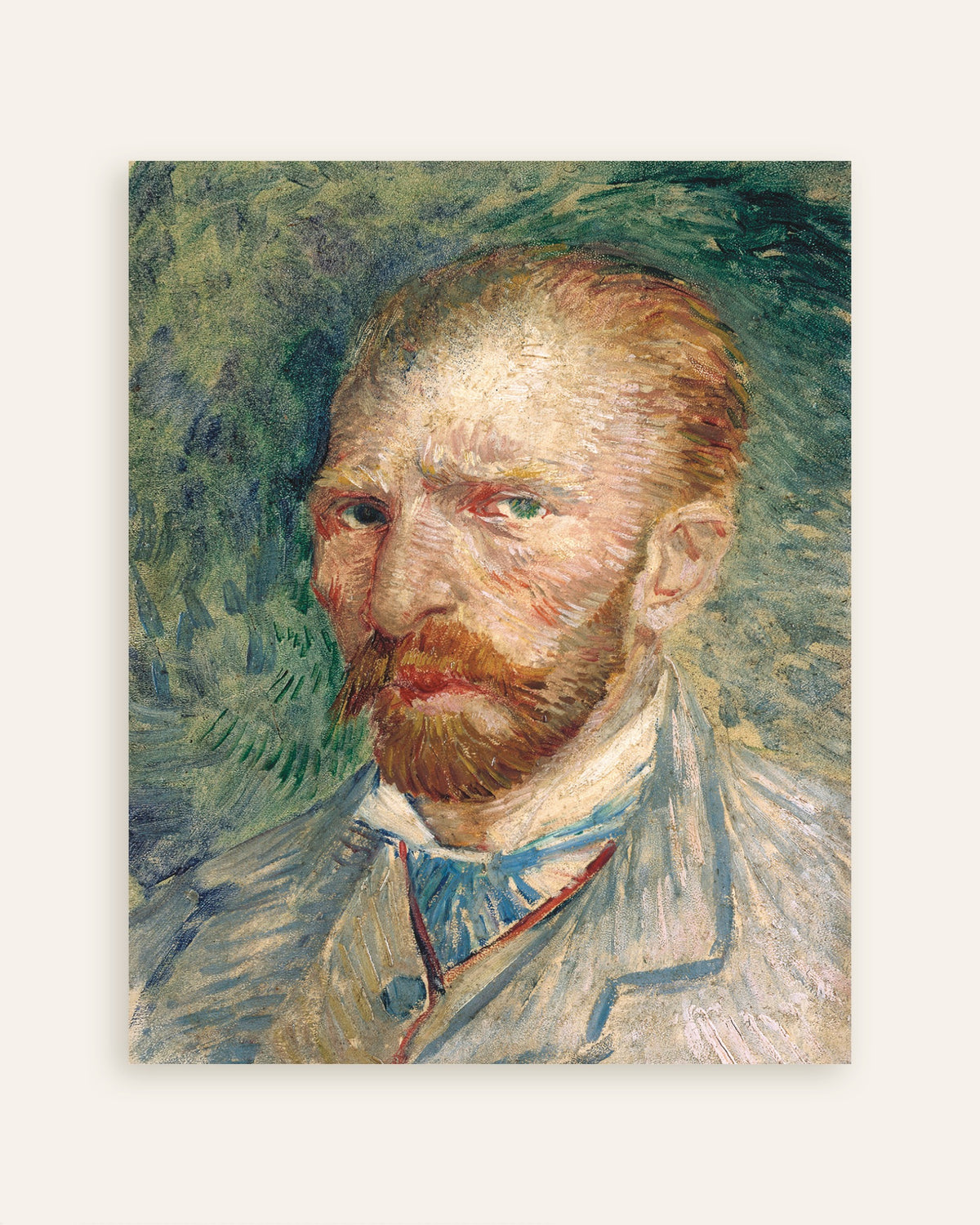 Póster de Autorretrato sobre fondo verde (1886), de Vincent van Gogh, miniatura