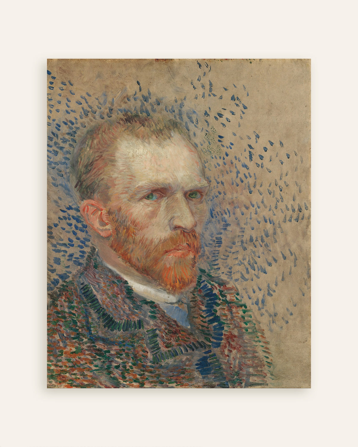 Póster de Autorretrato con trazos azules (1887), de Vincent van Gogh, miniatura