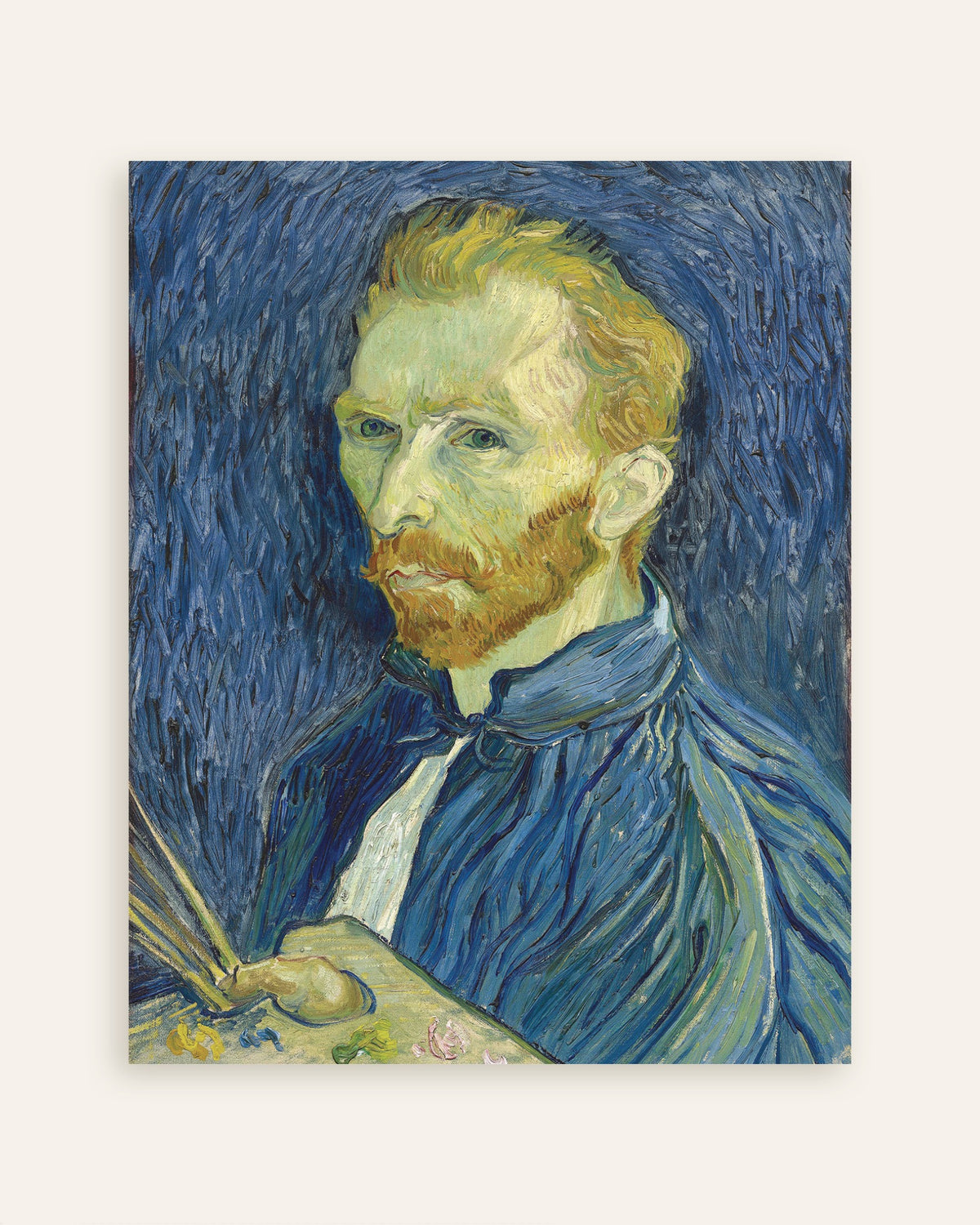 Póster de Autorretrato con paleta (1889), de Vincent van Gogh, miniatura