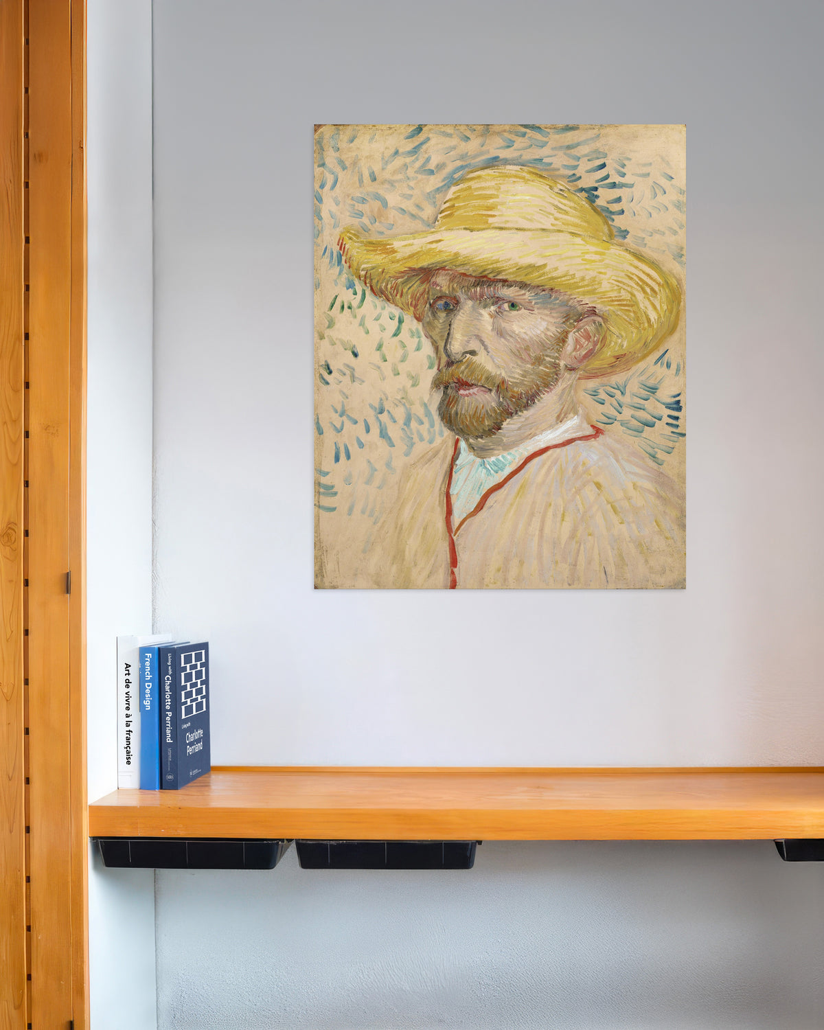 Póster de Autorretrato con sombrero de paja y blusa de pintor (1887), de Vincent van Gogh