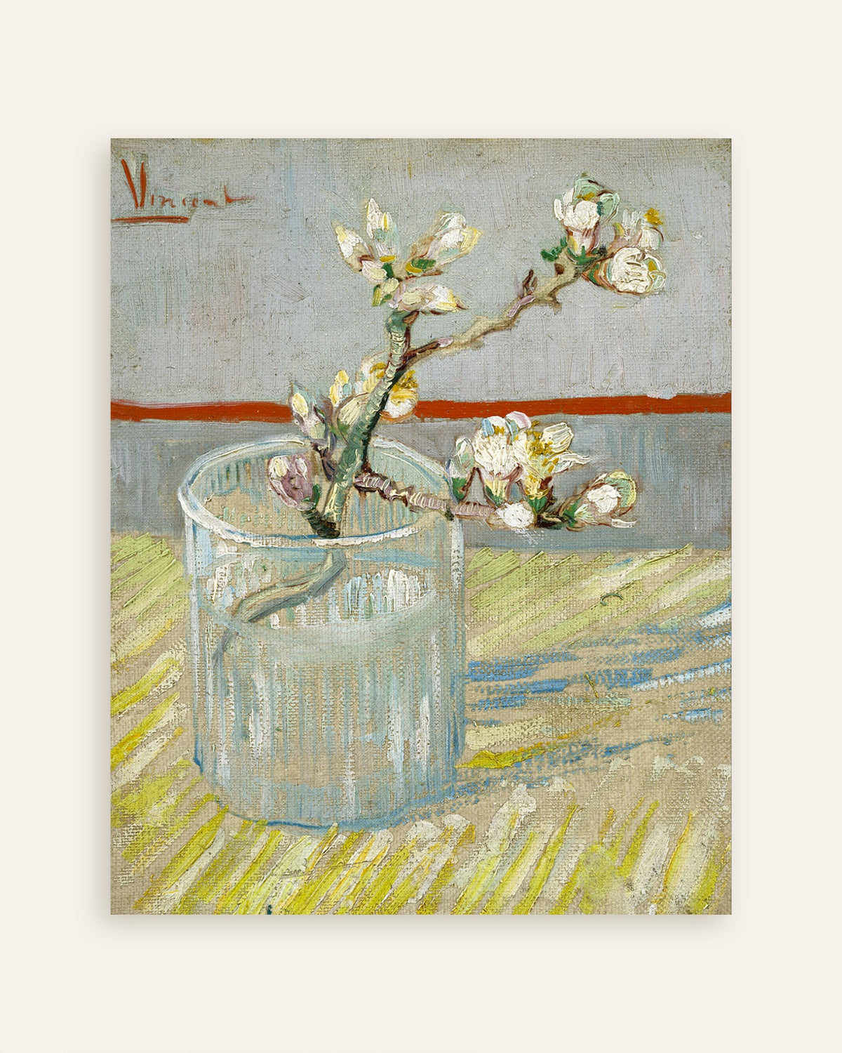 Póster de Rama de almendro en flor en un vaso (1888), de Vincent van Gogh, miniatura