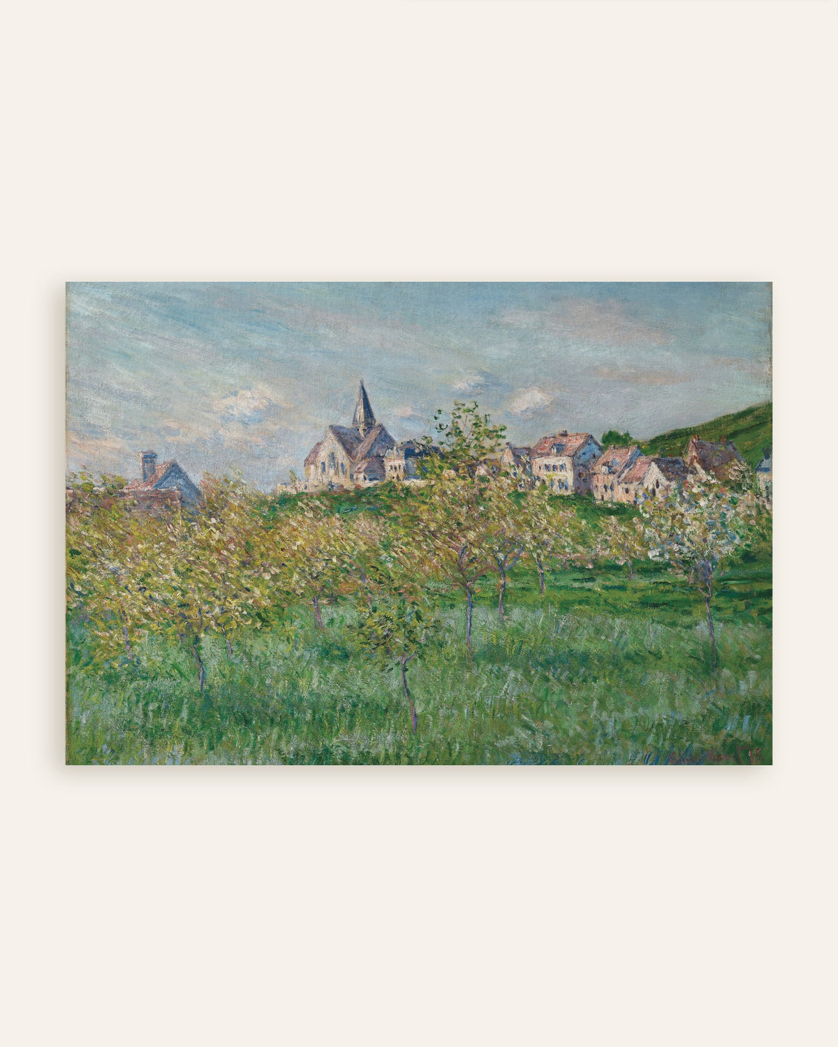 Póster Primavera en Giverny, efecto de tarde (1885), de Claude Monet, miniatura