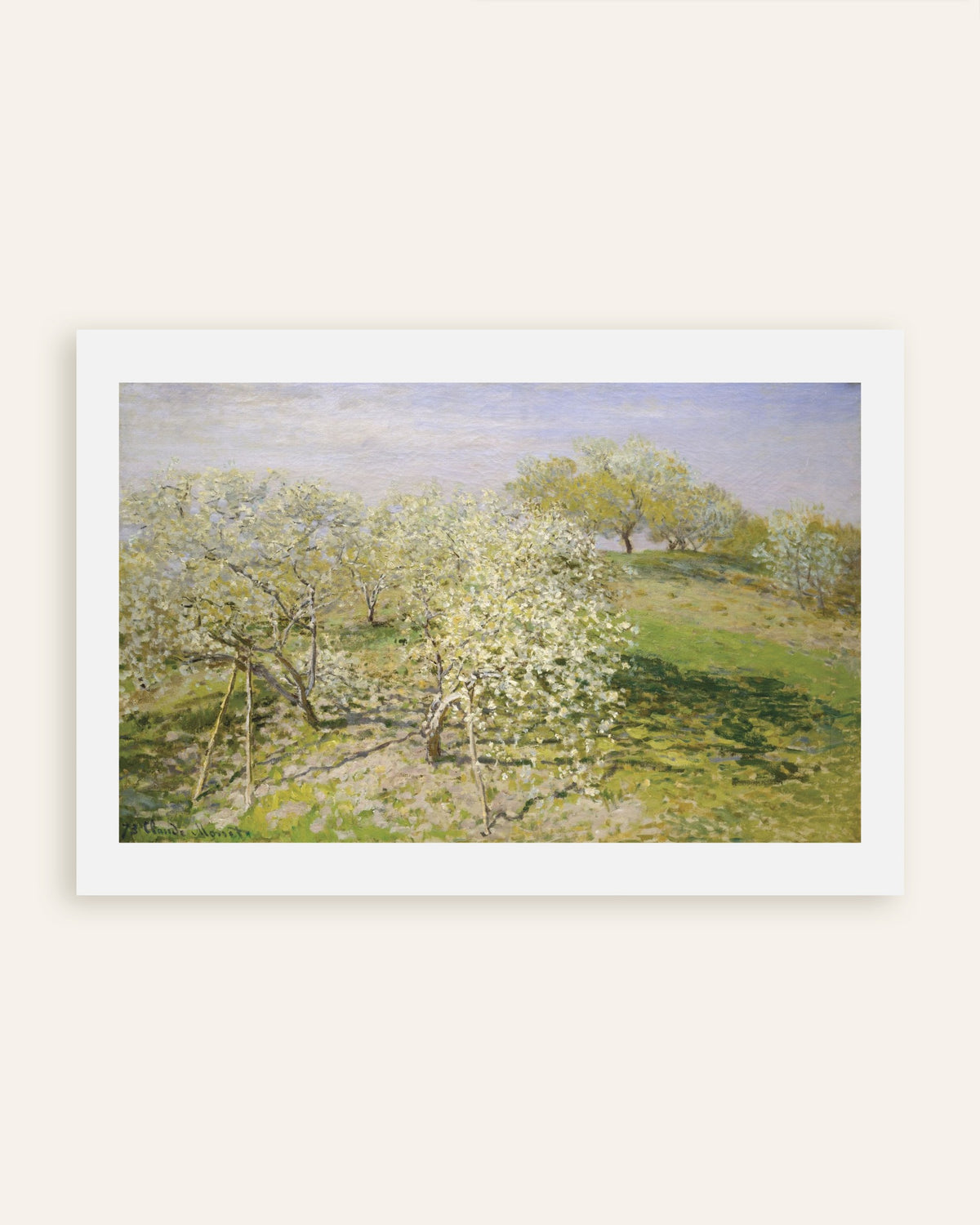 Póster Primavera, árboles frutales en flor (1873), de Claude Monet, miniatura