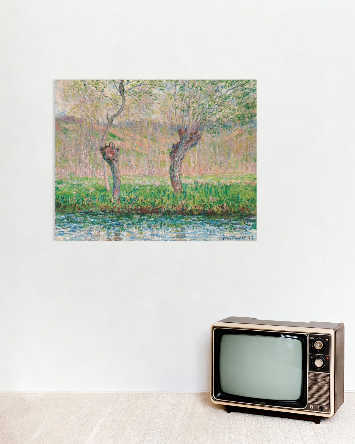 Póster Primavera, sauces (1885), de Claude Monet