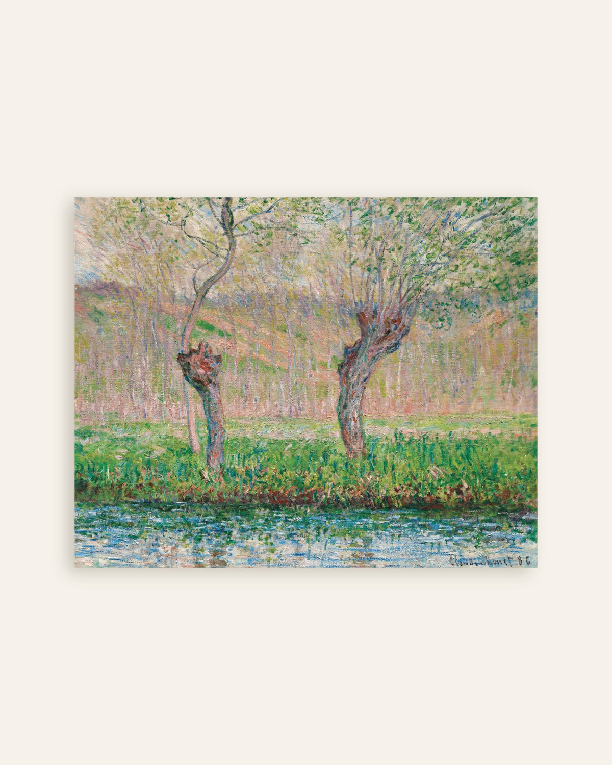 Póster Primavera, sauces (1885), de Claude Monet, miniatura