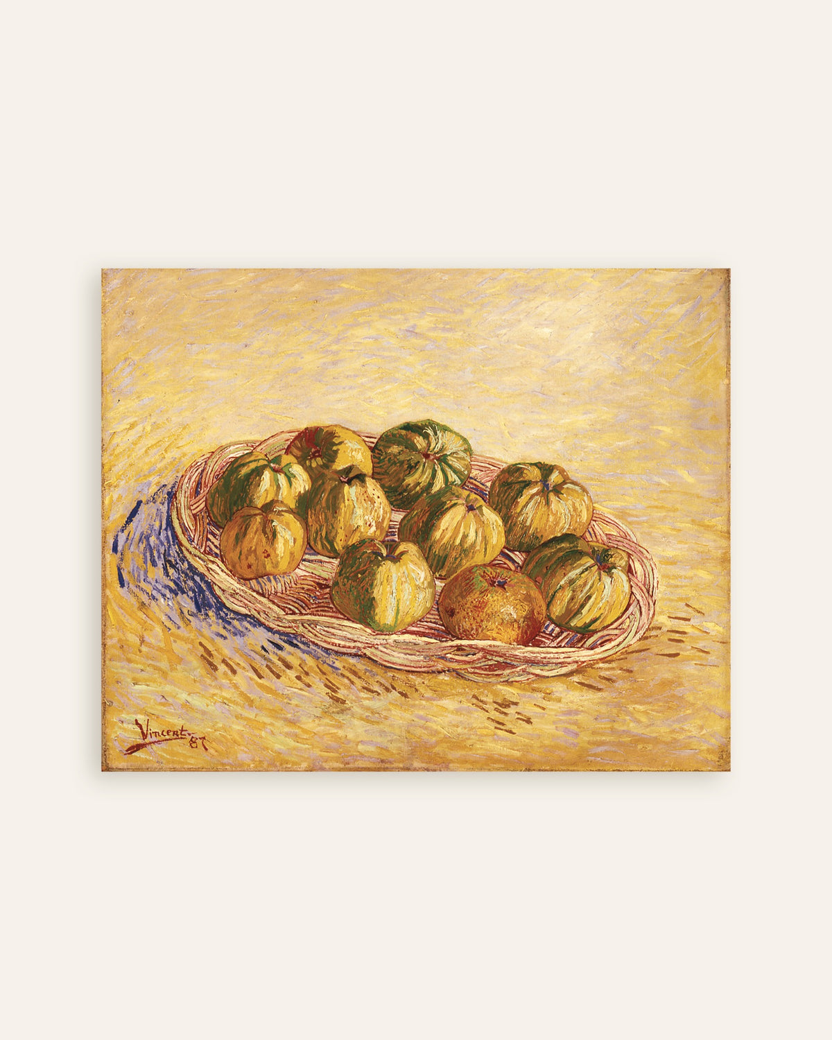 Póster de Bodegón con cesta de manzanas (1887), de Vincent van Gogh, miniatura