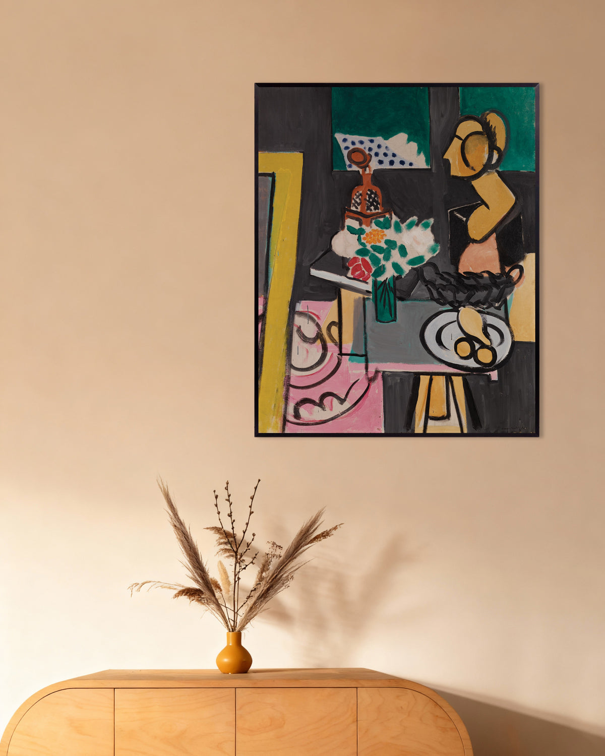 Póster de Bodegón con calabazas (1916), de Henri Matisse, con marco metálico