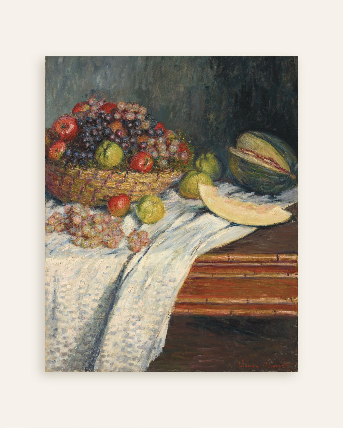 Póster Bodegón con melón (1879), de Claude Monet, miniatura