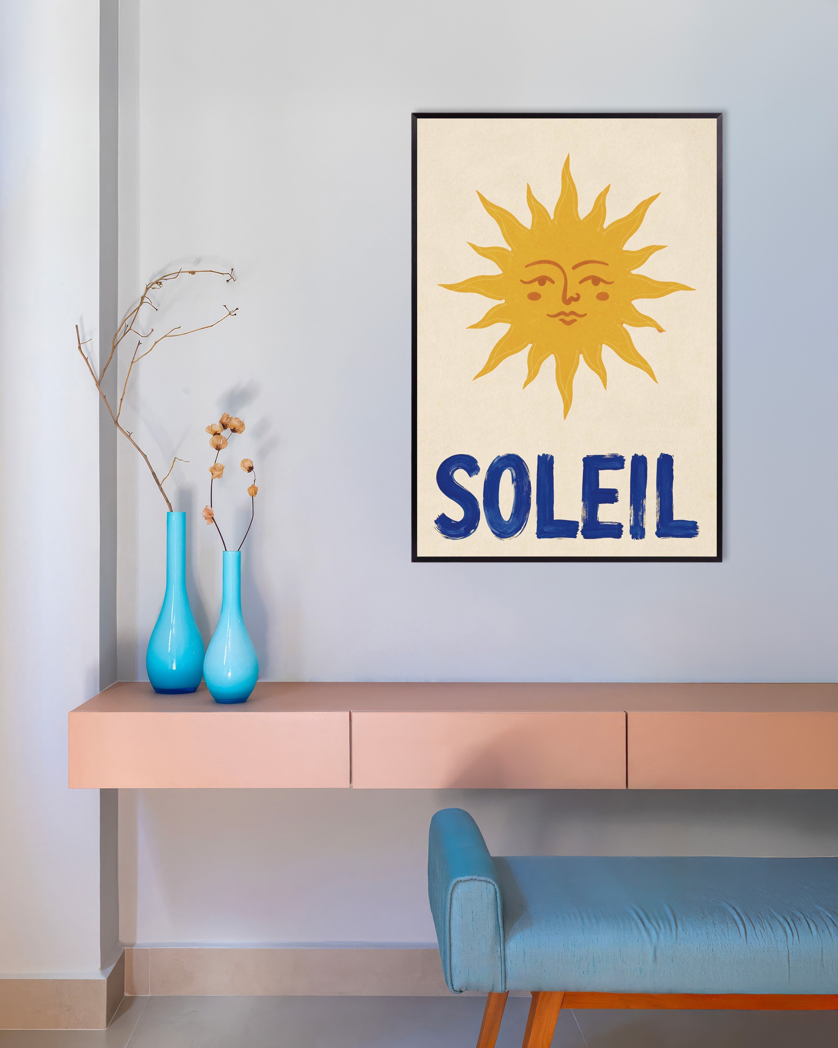 Poster of Sun poster - Warming poster, with metal frame