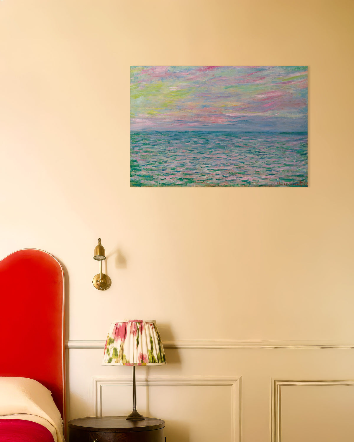 Póster Puesta de sol en Pourville, mar abierto (1882), de Claude Monet