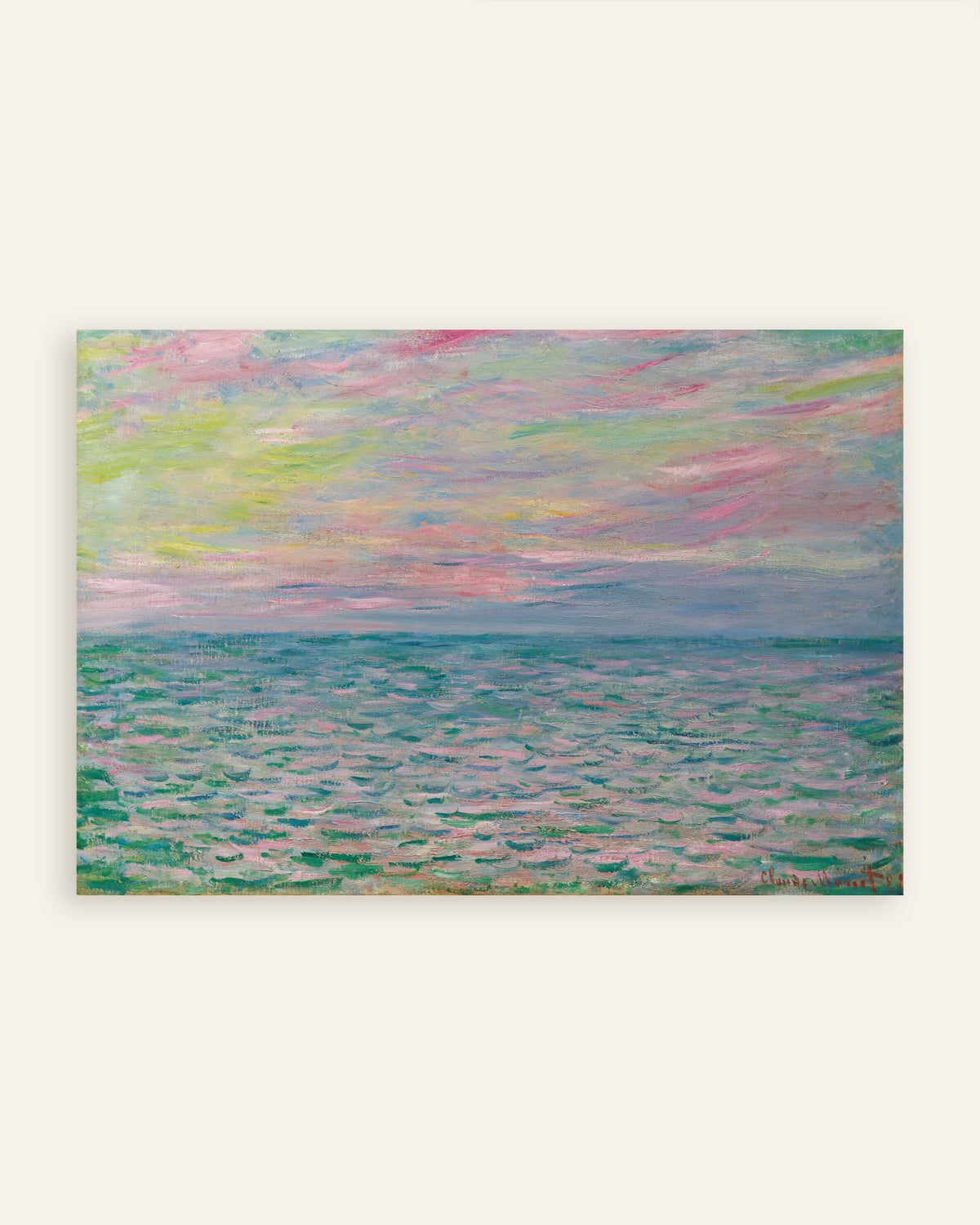 Póster Puesta de sol en Pourville, mar abierto (1882), de Claude Monet, miniatura