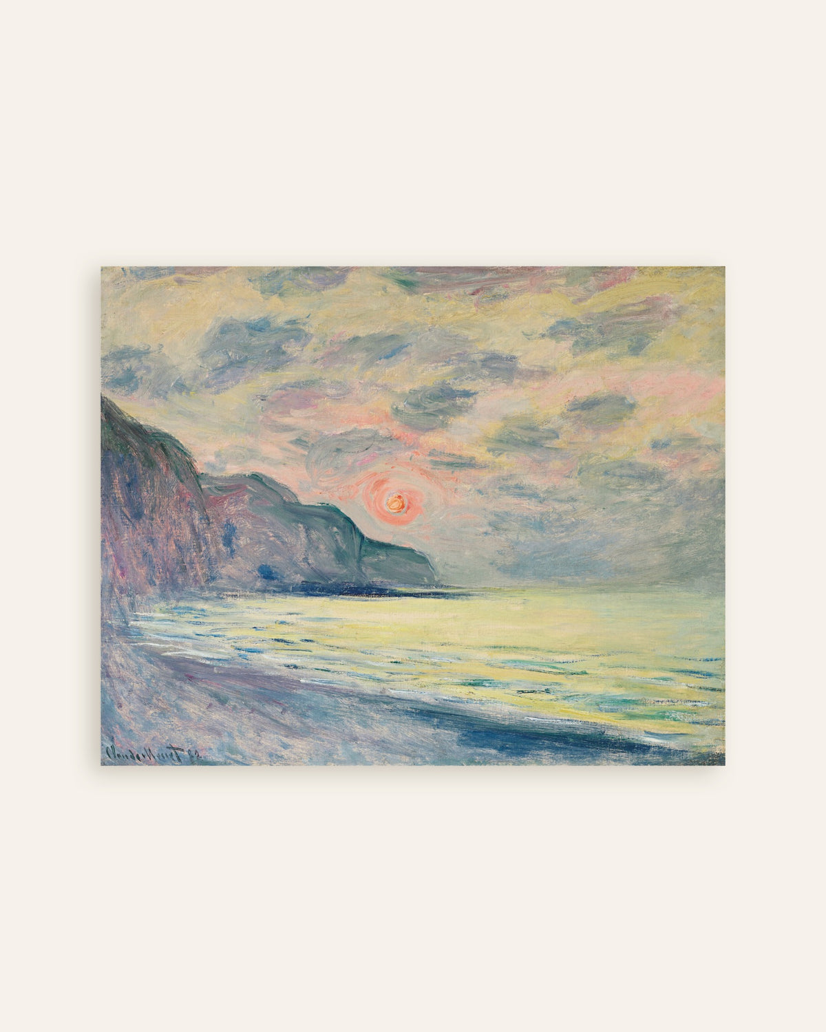 Póster Puesta de sol con niebla, Pourville (1882), de Claude Monet, miniatura