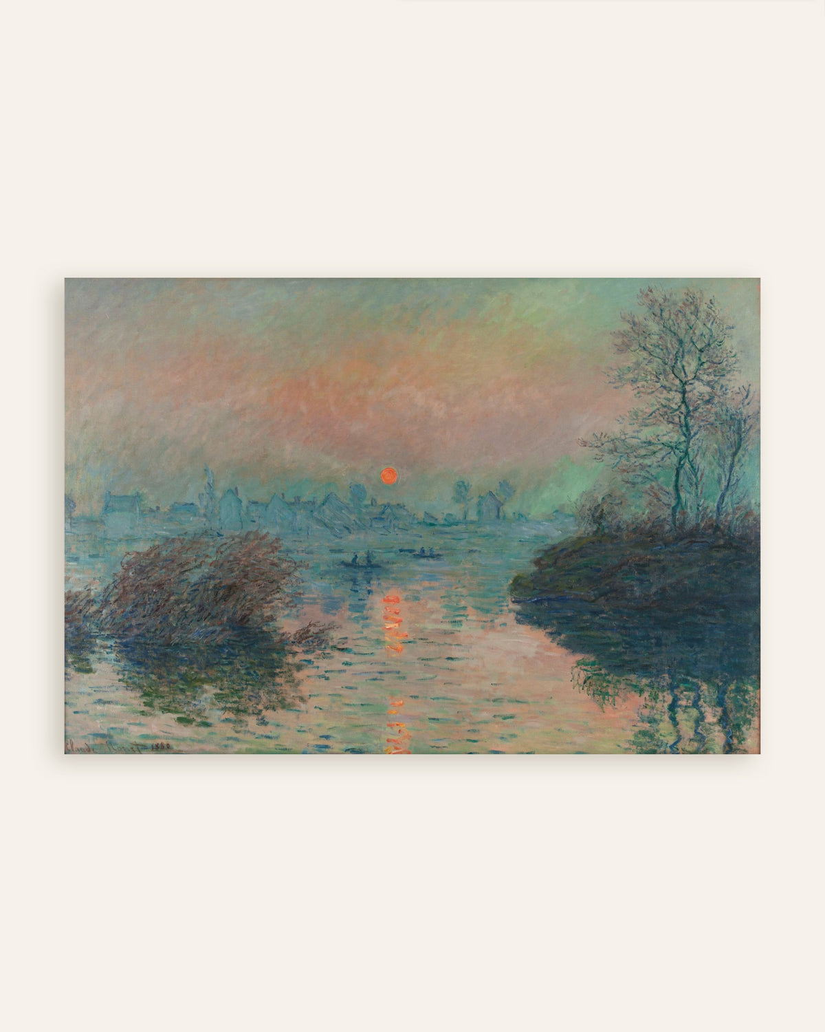 Póster Puesta de sol en el Sena en Lavacourt, efecto de invierno (1880), de Claude Monet, miniatura