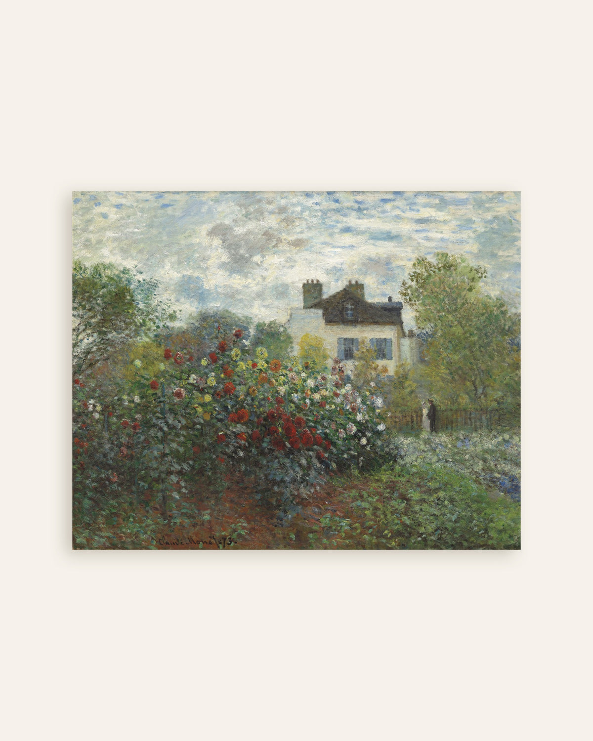 Póster El jardín del artista en Argenteuil, un rincón con dalias (1873), de Claude Monet, miniatura