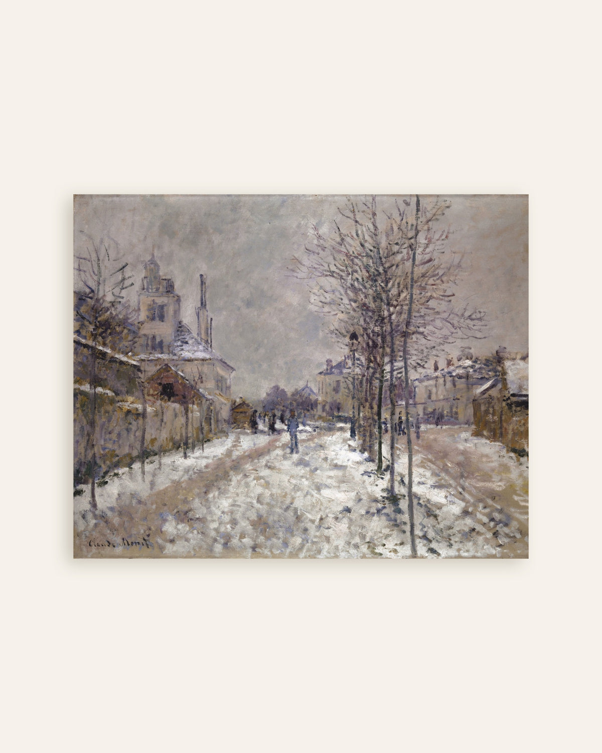 Póster El bulevar de Pontoise en Argenteuil, nieve (1875), de Claude Monet, miniatura