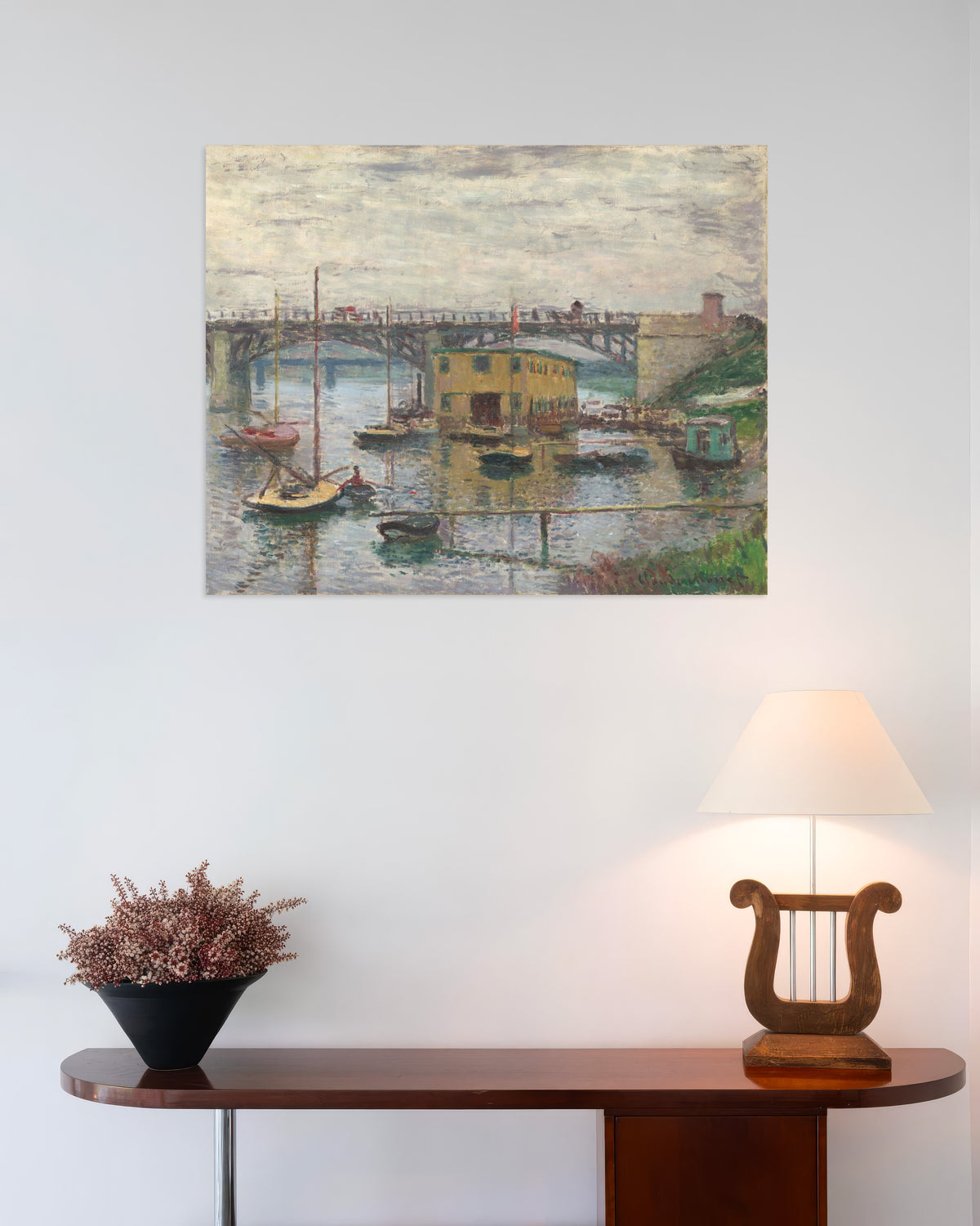Póster El puente de Argenteuil en un día gris (hacia 1876), de Claude Monet