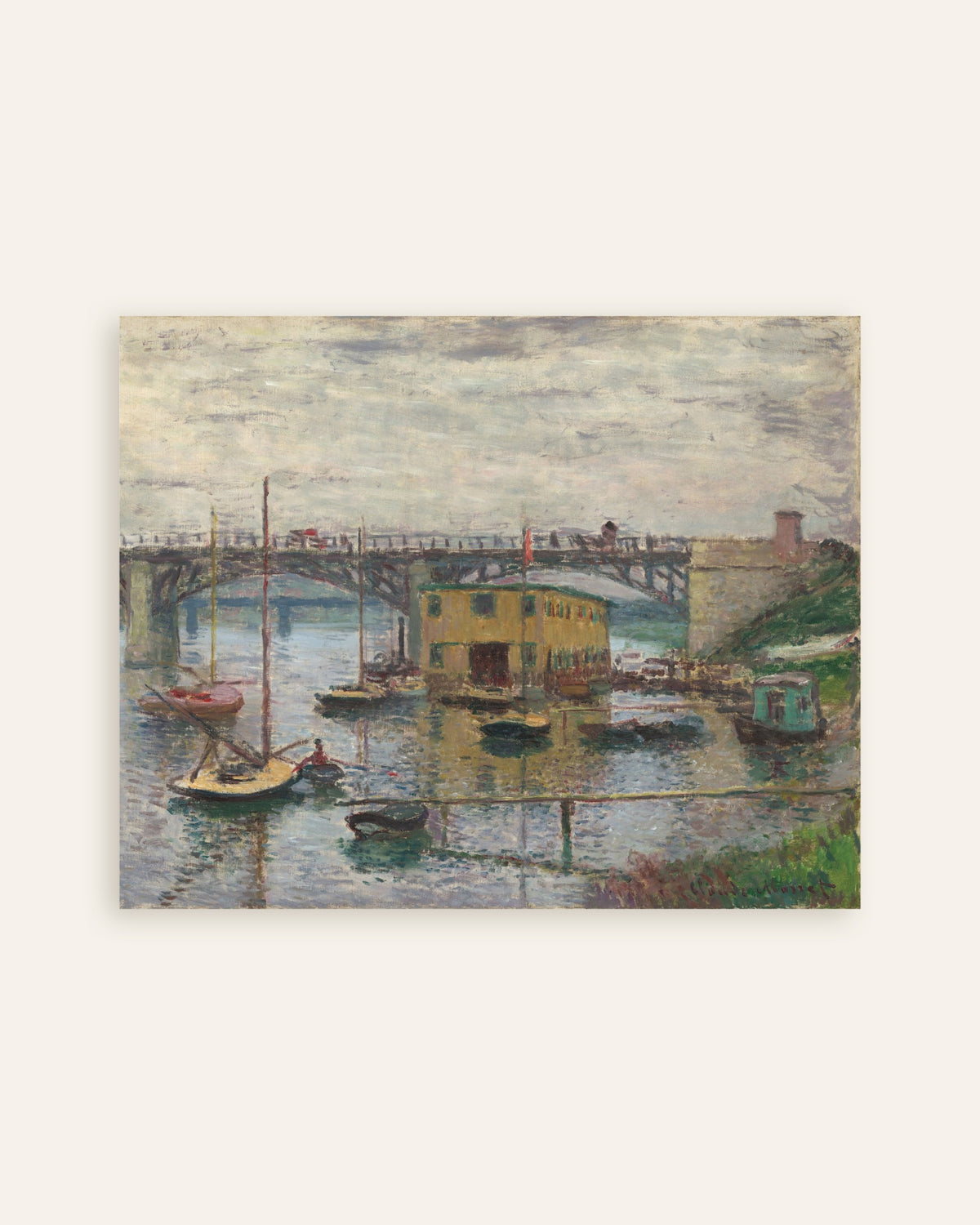 Póster El puente de Argenteuil en un día gris (hacia 1876), de Claude Monet, miniatura