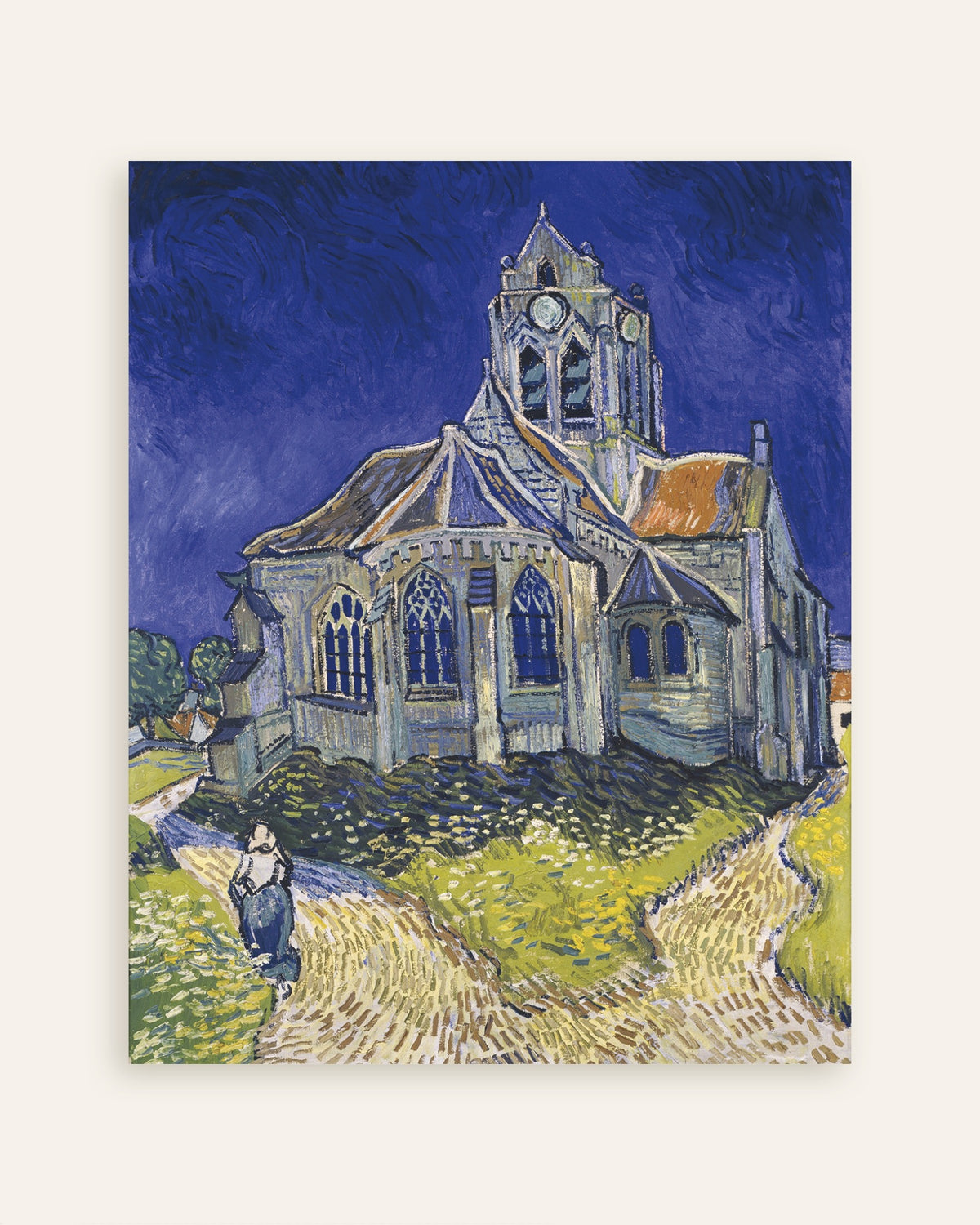 Póster de La iglesia de Auvers-sur-Oise (1890), de Vincent van Gogh, en miniatura