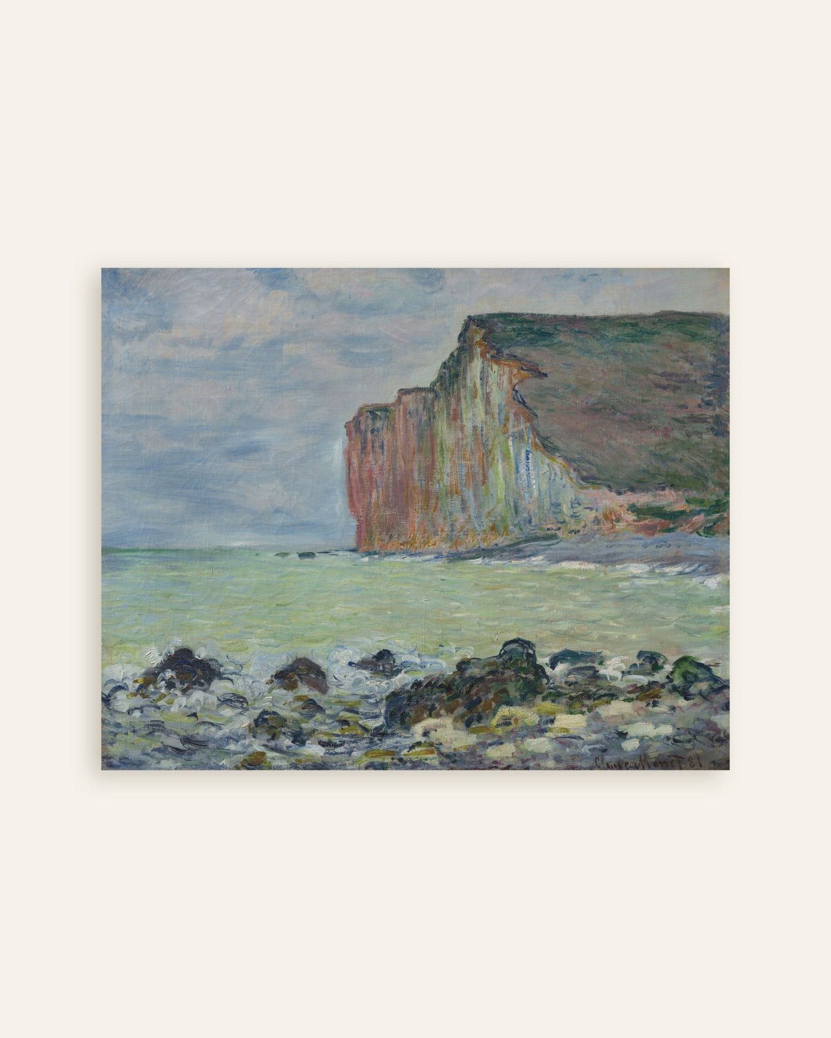 Póster El acantilado de Les Petites-Dalles (1881), de Claude Monet, miniatura