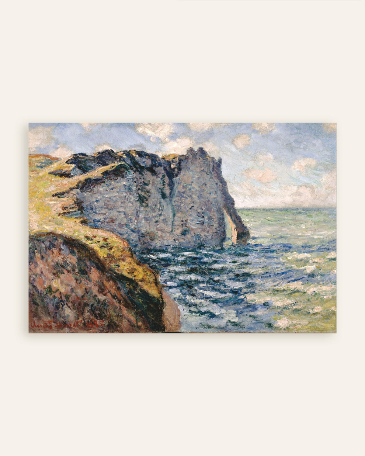 Póster La Falaise d'Aval, Étretat (1885), de Claude Monet, miniatura
