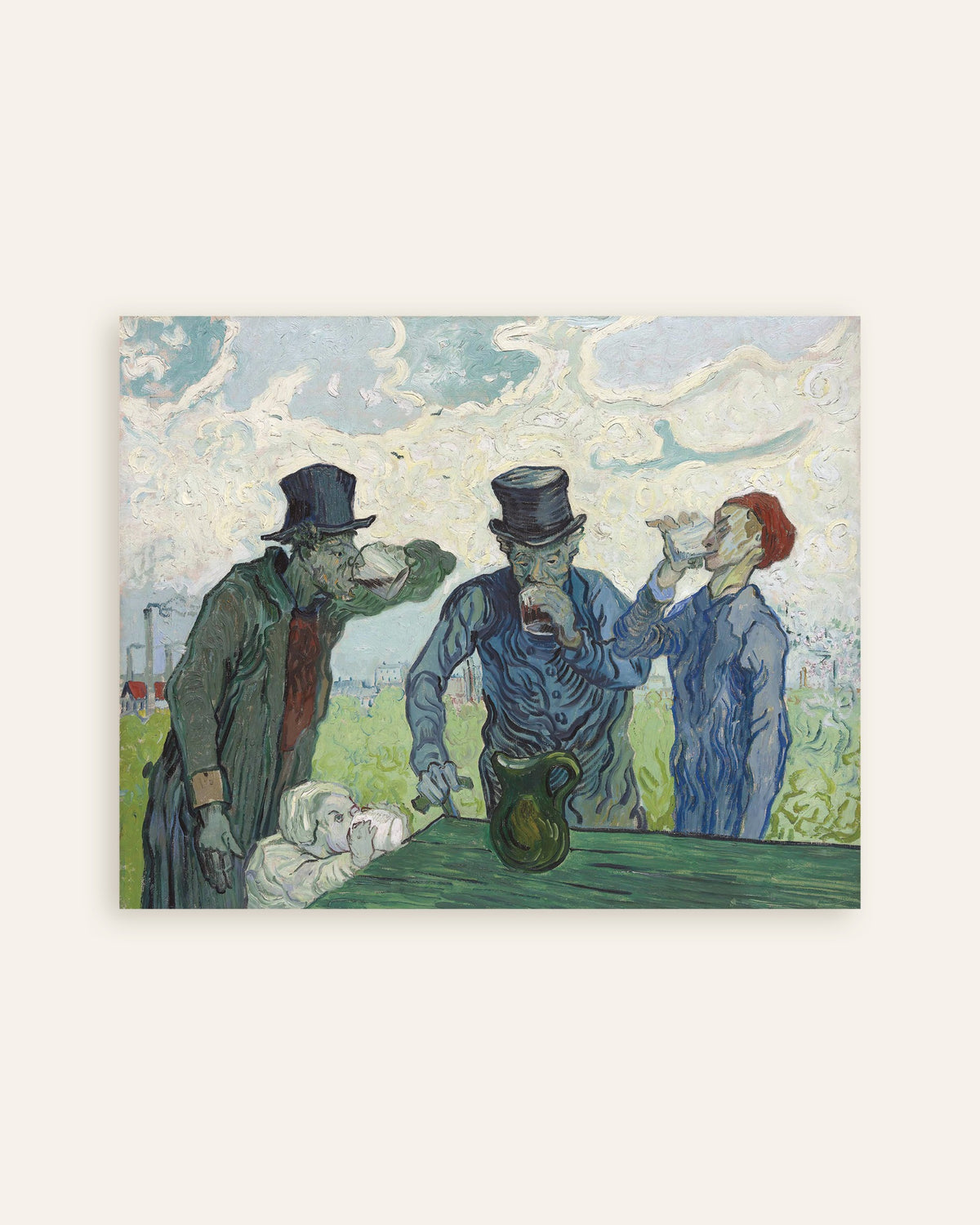 Póster de Los bebedores, según Daumier (1890), de Vincent van Gogh, miniatura
