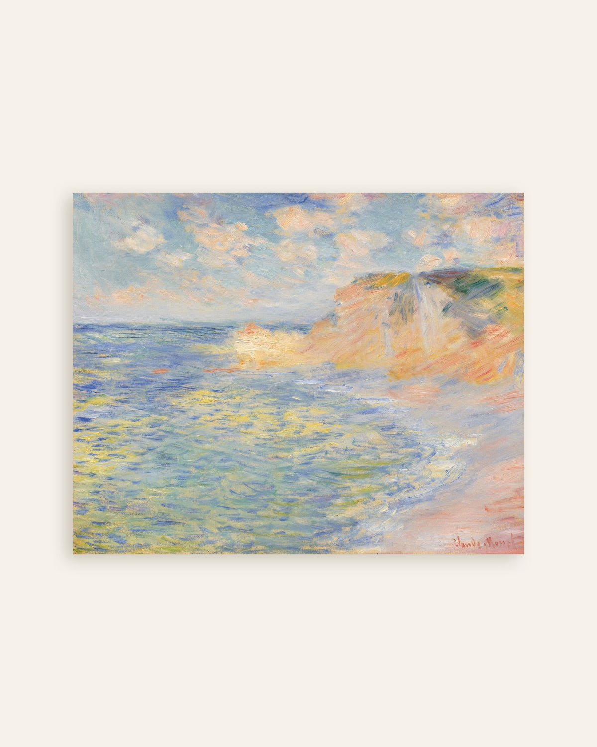 Póster La Falaise d'Amont, Étretat (1885), de Claude Monet, miniatura